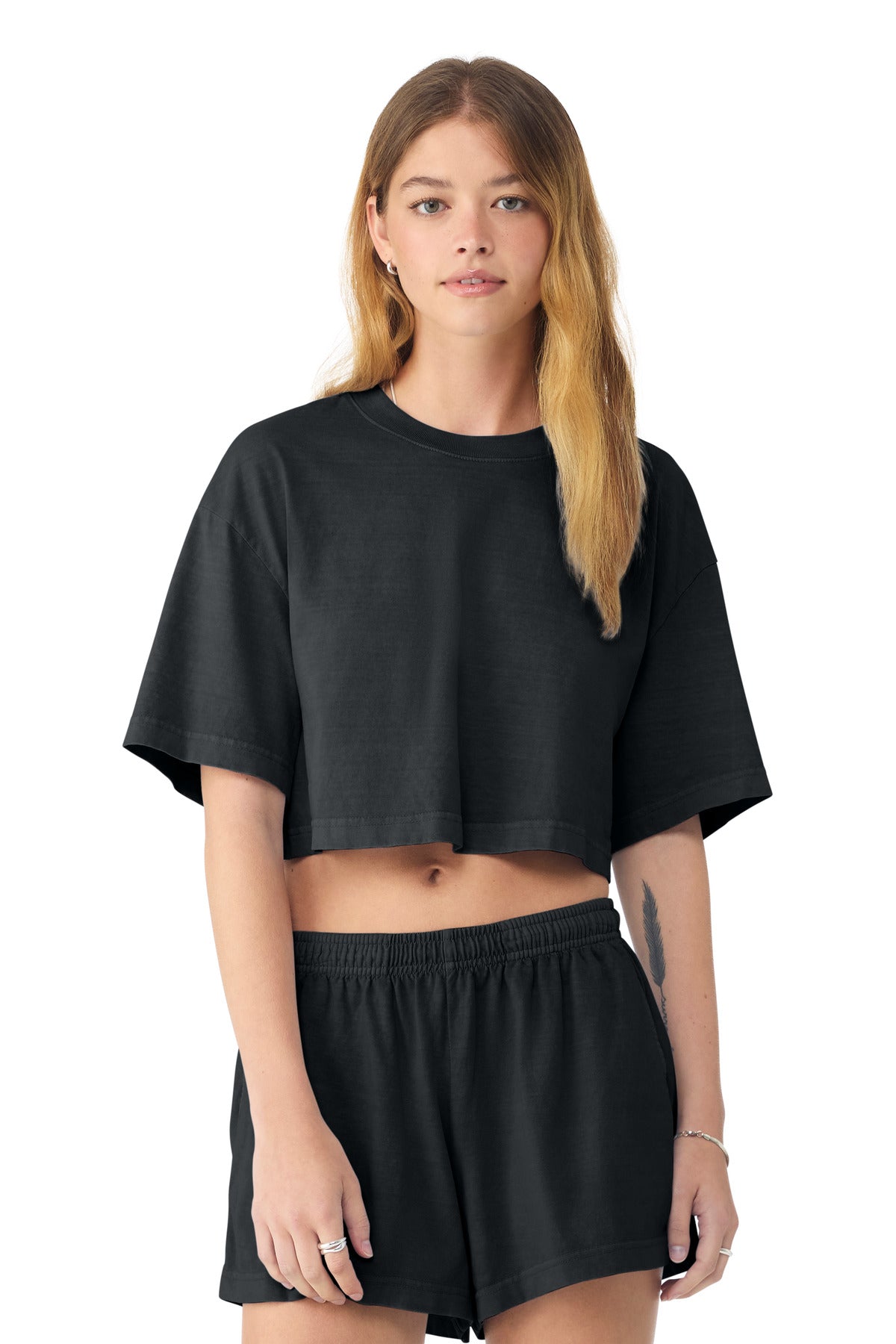 BELLA+CANVAS ®  Women's Heavyweight Garment-Dyed Cropped Tee BC6882GD | Add Your Logo
