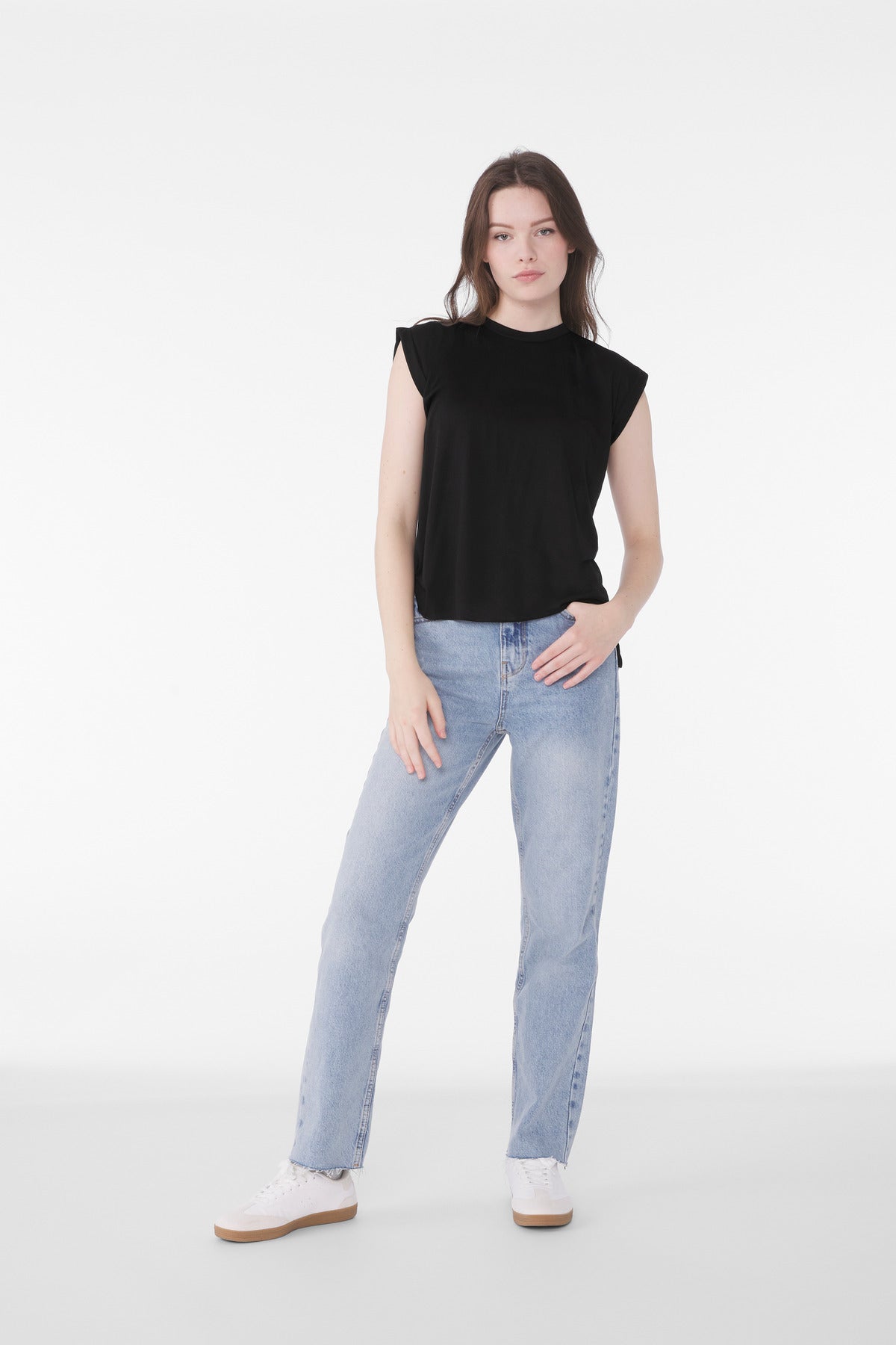BELLA+CANVAS ®  Women's Flowy Muscle Tee with Rolled Cuffs BC8804 | Add Your Logo