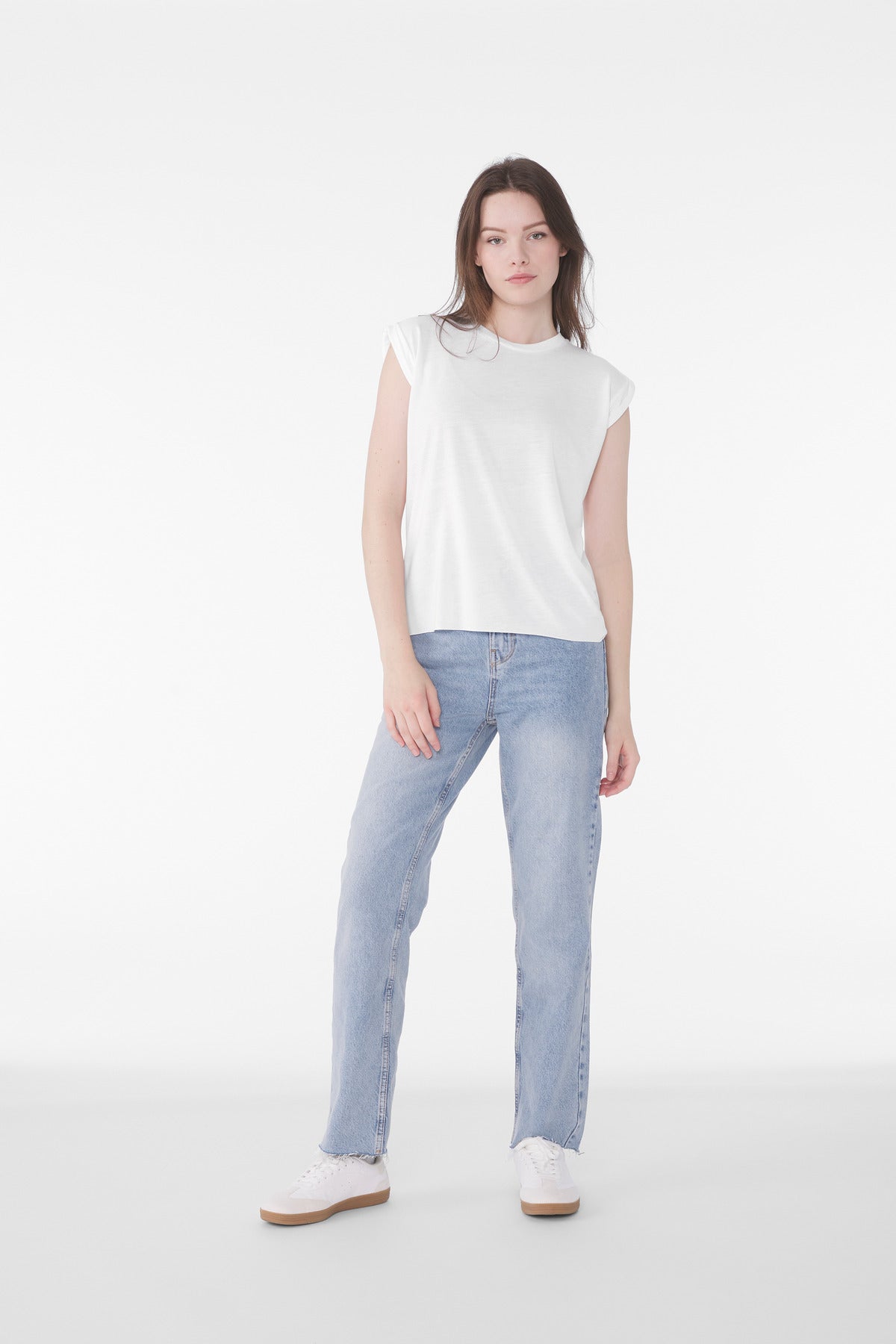 BELLA+CANVAS ®  Women's Flowy Muscle Tee with Rolled Cuffs BC8804 | Add Your Logo