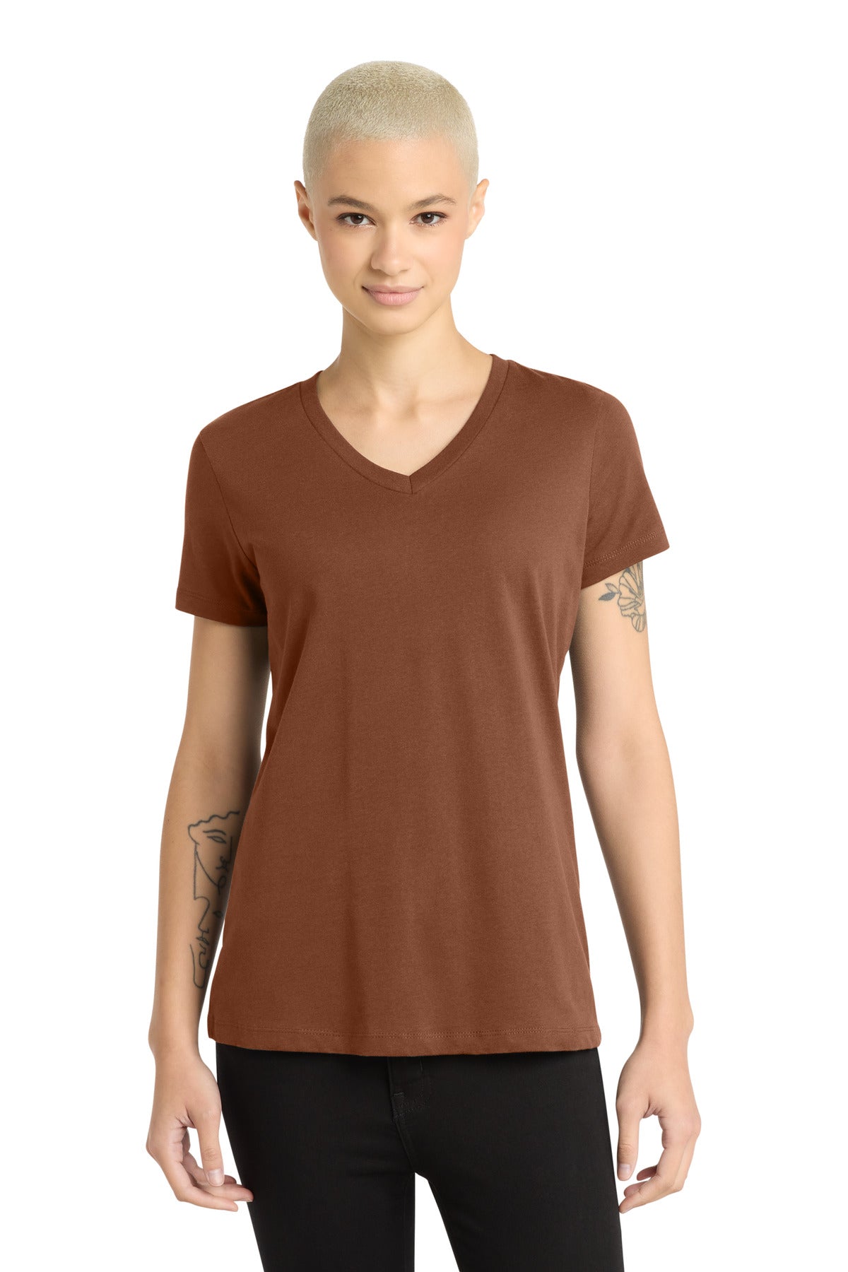 District ®  - Women's Perfect Weight ®  V-Neck Tee. DM1170L | Add Your Logo