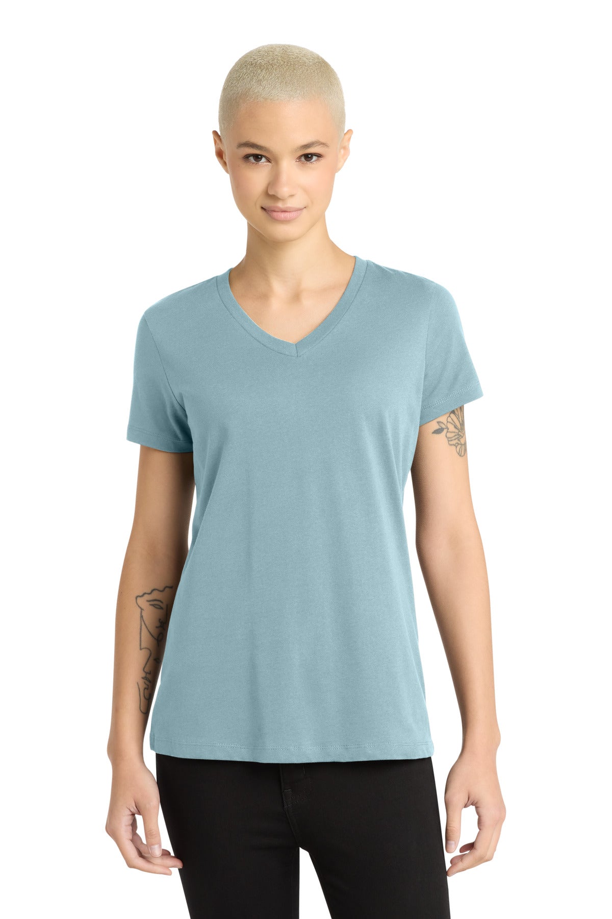 District ®  - Women's Perfect Weight ®  V-Neck Tee. DM1170L | Add Your Logo