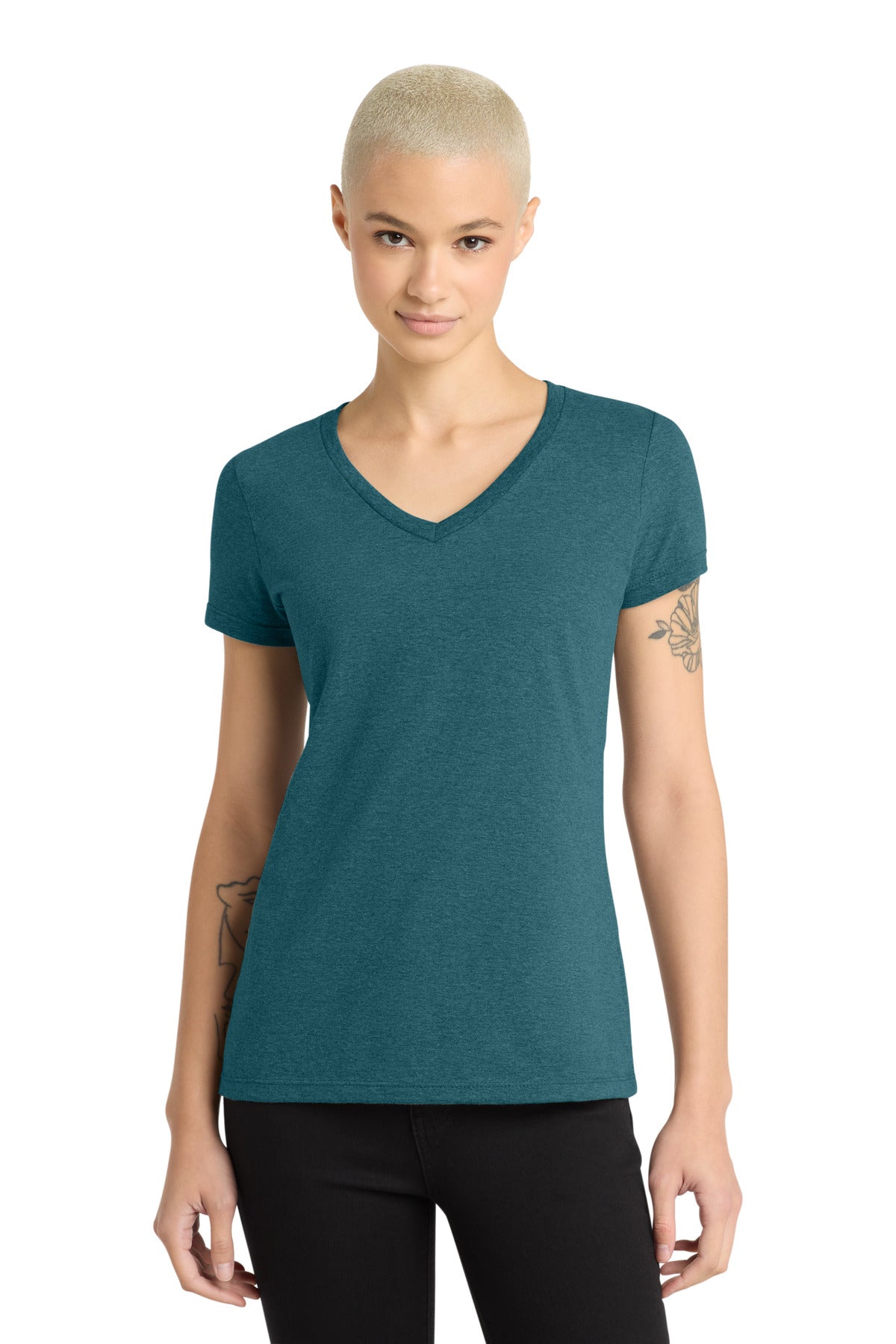District ®  - Women's Perfect Weight ®  V-Neck Tee. DM1170L | Add Your Logo