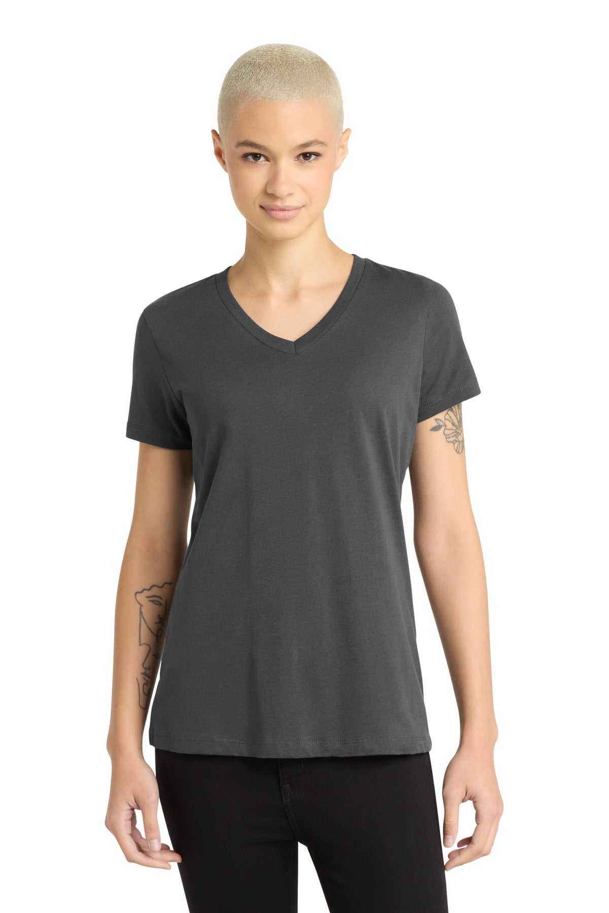 District ®  - Women's Perfect Weight ®  V-Neck Tee. DM1170L | Add Your Logo