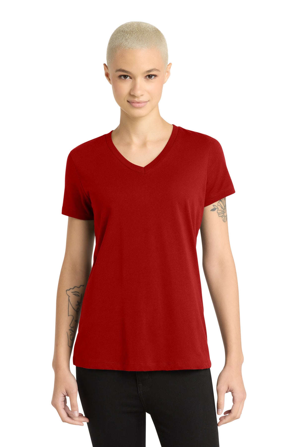 District ®  - Women's Perfect Weight ®  V-Neck Tee. DM1170L | Add Your Logo