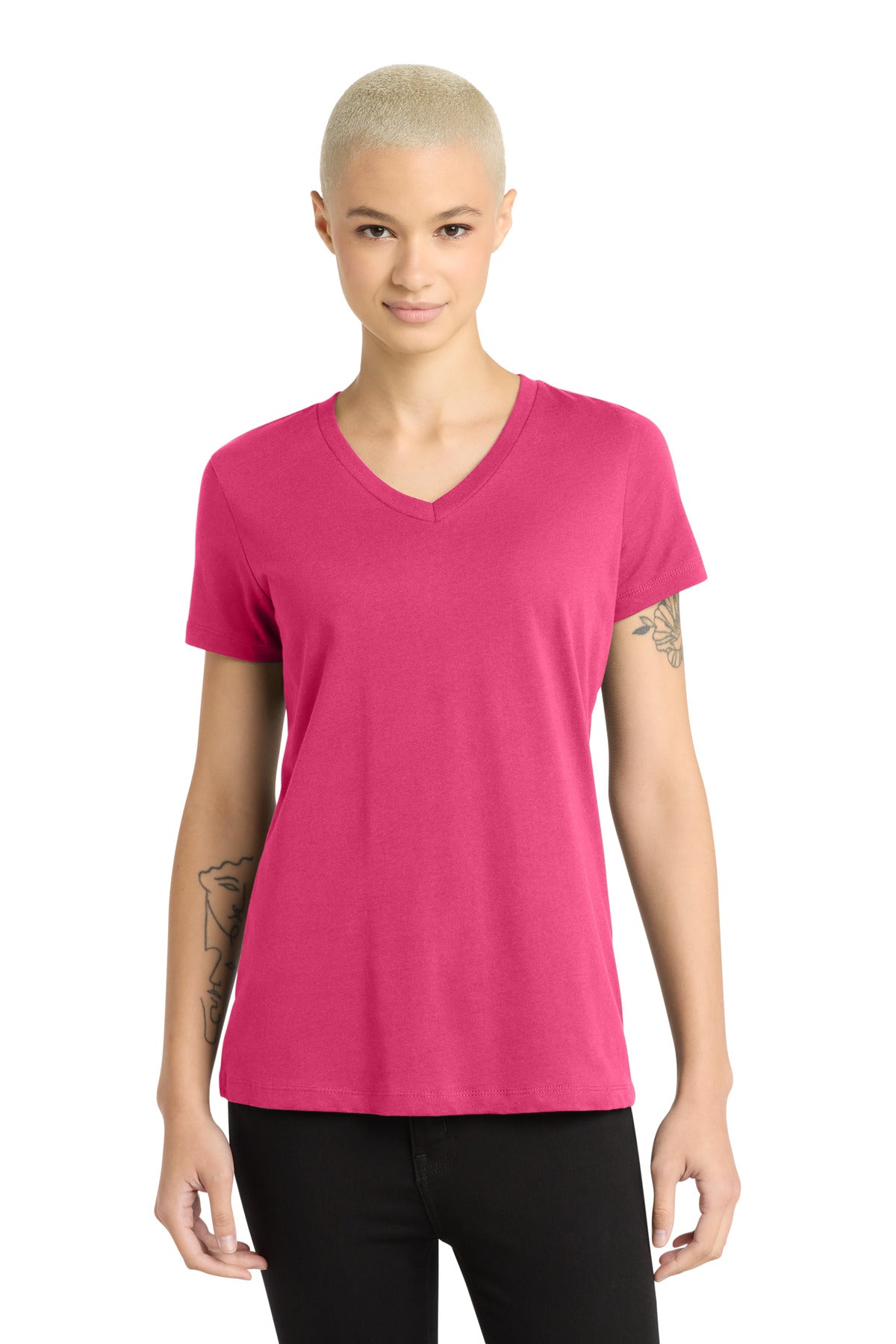 District ®  - Women's Perfect Weight ®  V-Neck Tee. DM1170L | Add Your Logo