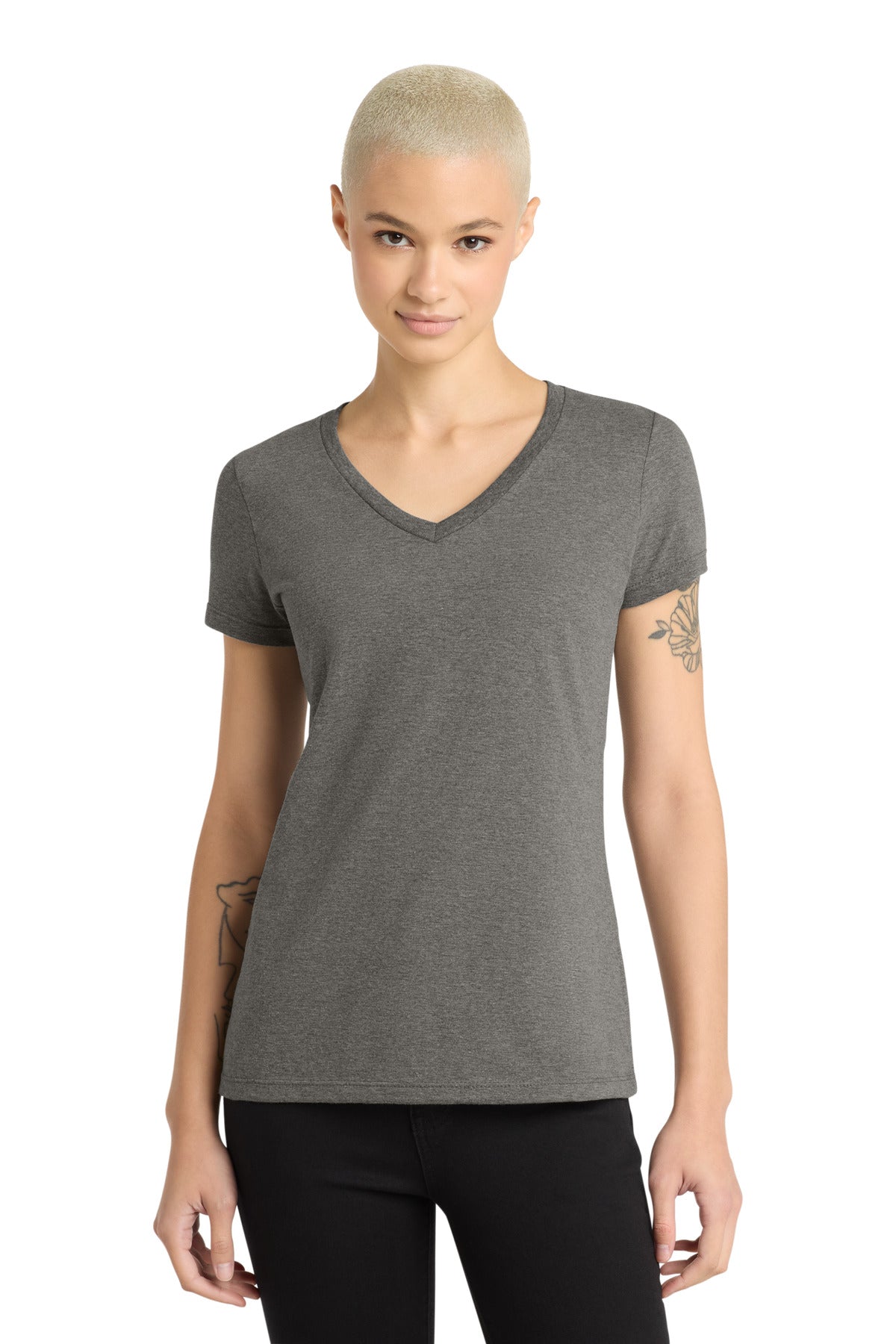 District ®  - Women's Perfect Weight ®  V-Neck Tee. DM1170L | Add Your Logo