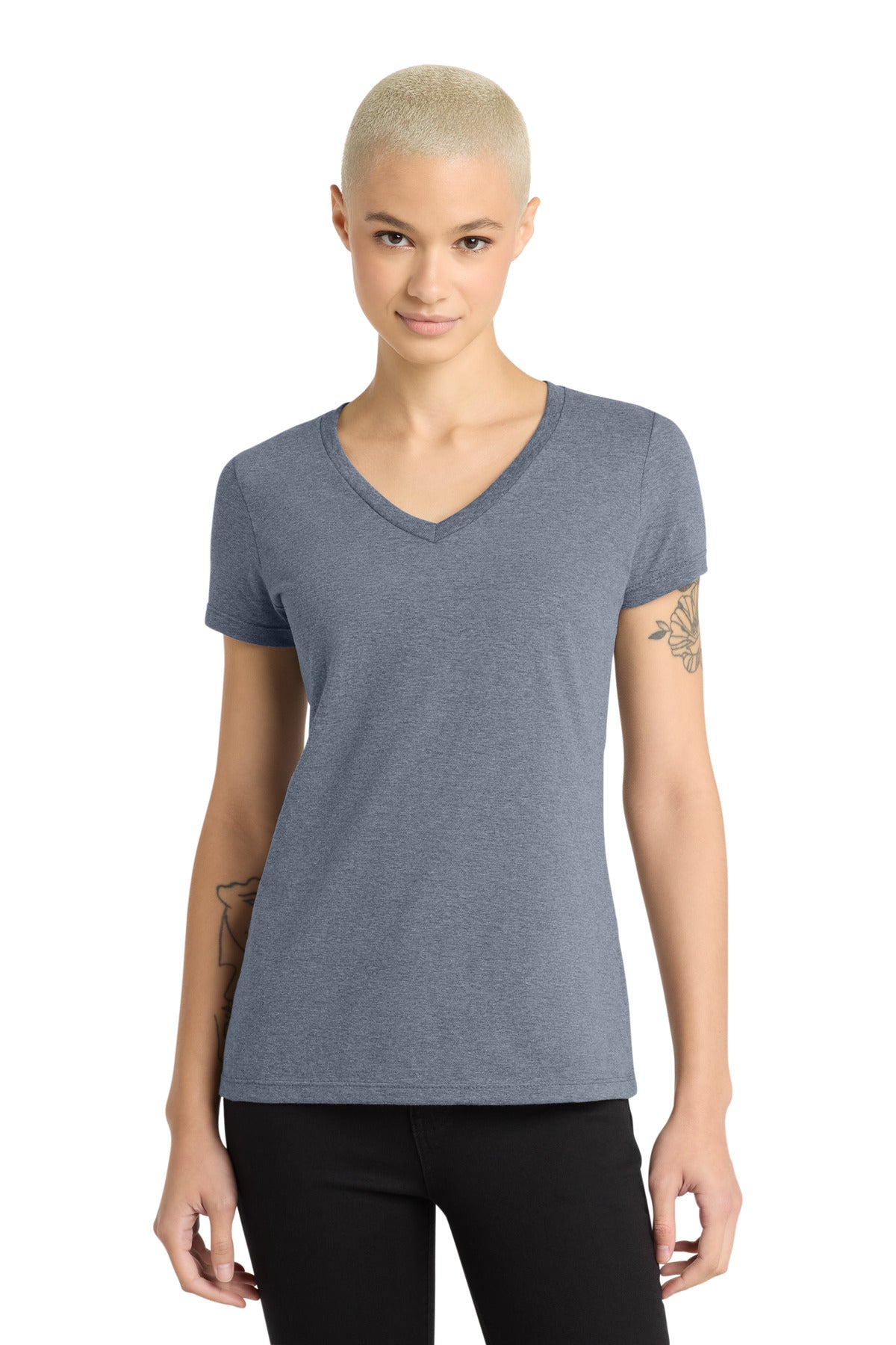 District ®  - Women's Perfect Weight ®  V-Neck Tee. DM1170L | Add Your Logo