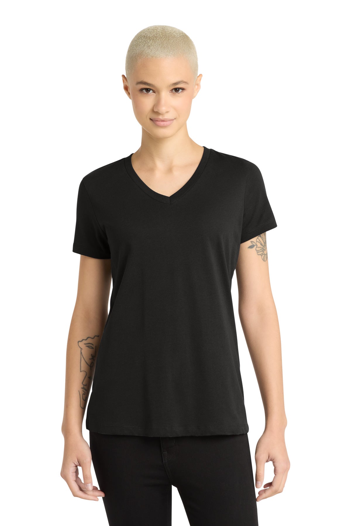 District ®  - Women's Perfect Weight ®  V-Neck Tee. DM1170L | Add Your Logo