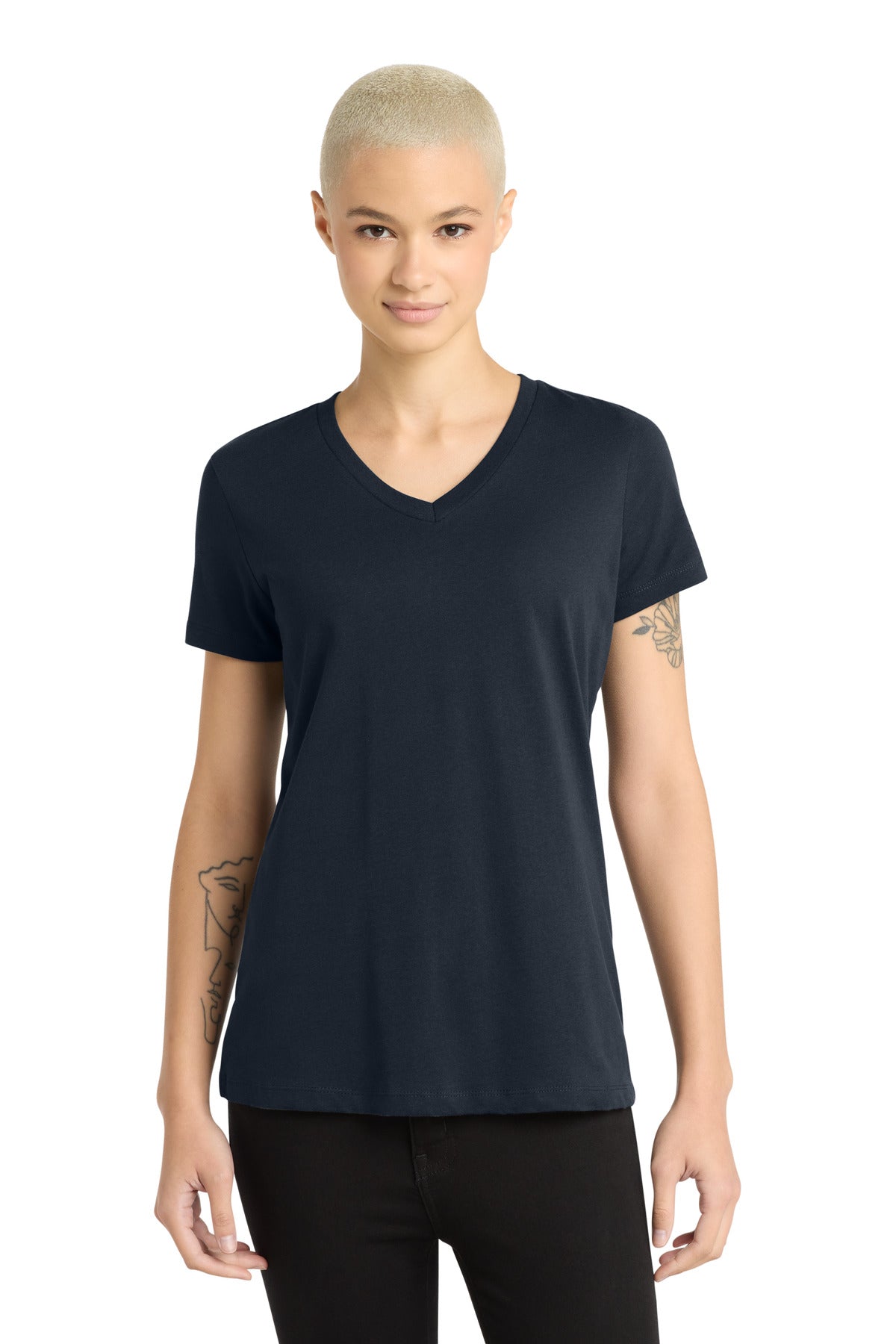 District ®  - Women's Perfect Weight ®  V-Neck Tee. DM1170L | Add Your Logo