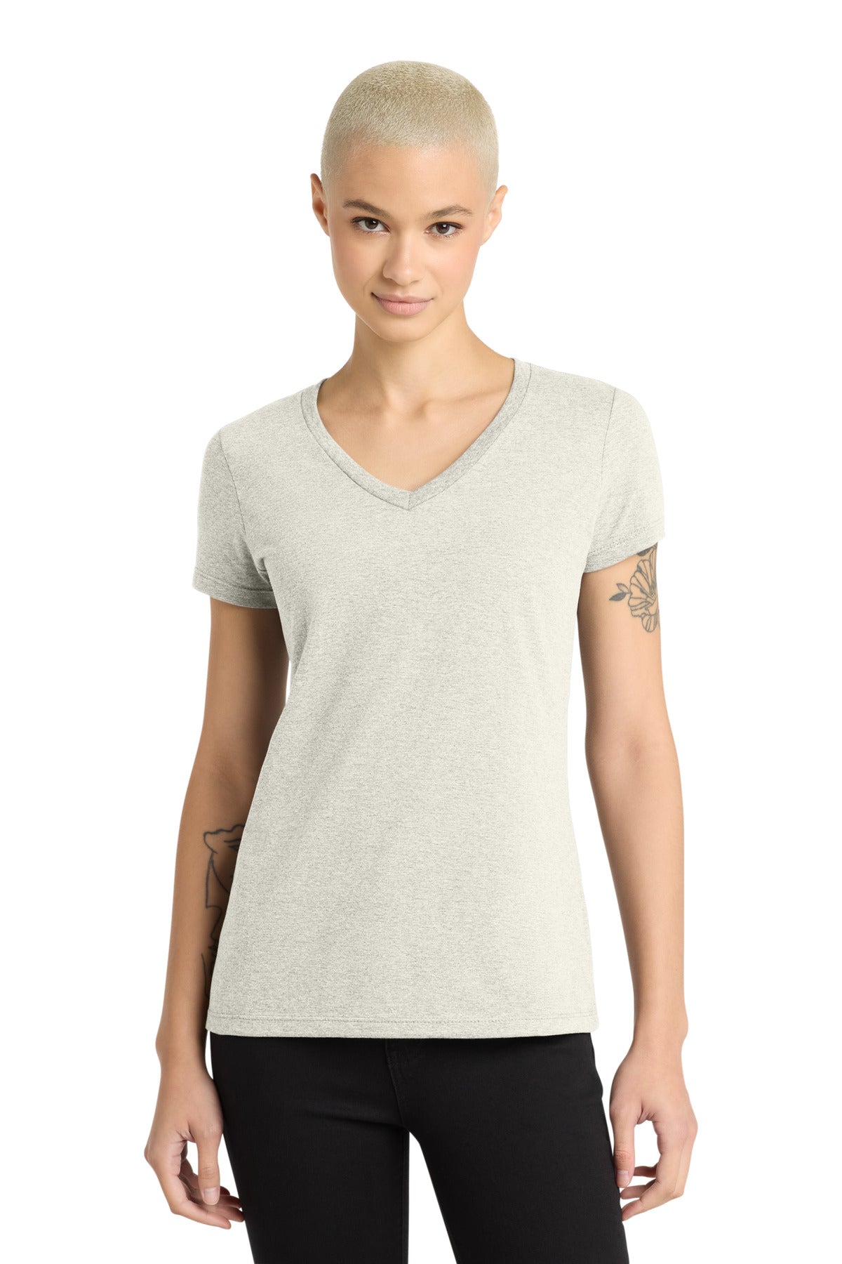 District ®  - Women's Perfect Weight ®  V-Neck Tee. DM1170L | Add Your Logo