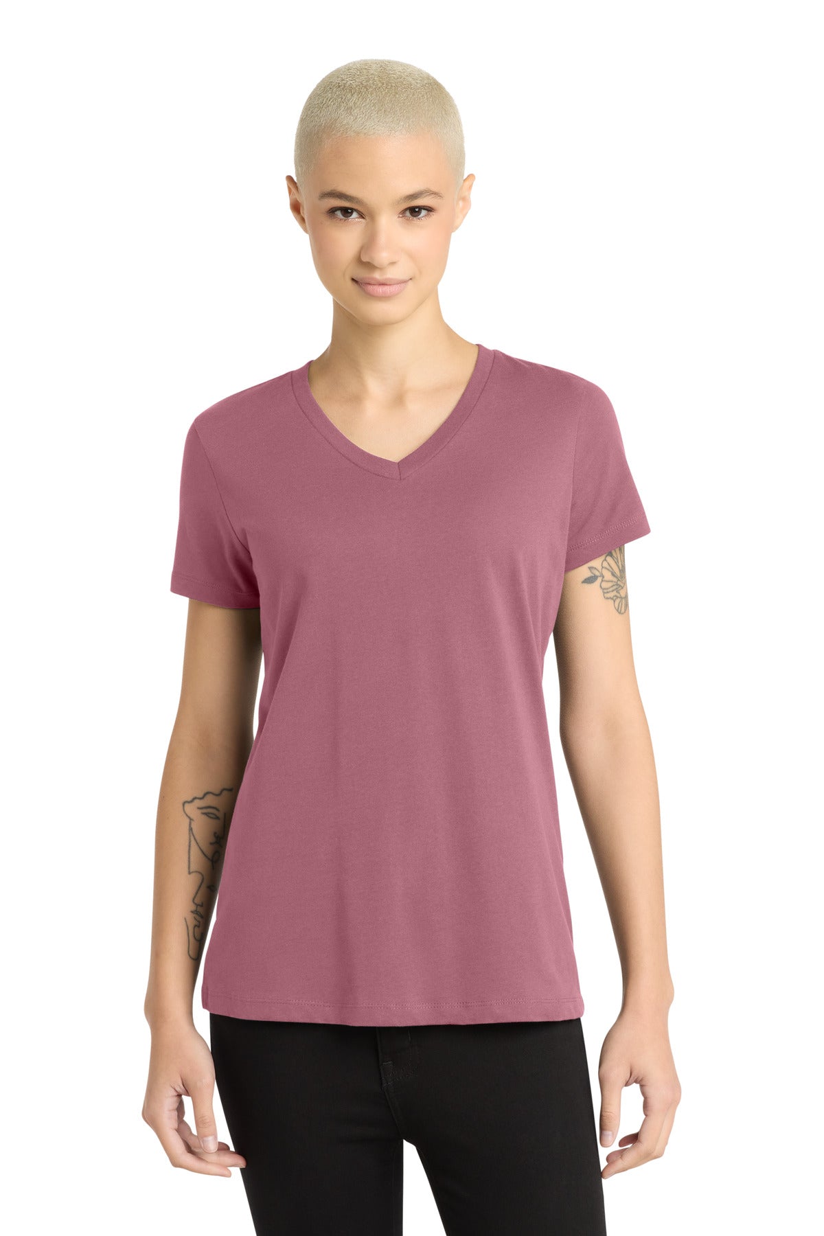 District ®  - Women's Perfect Weight ®  V-Neck Tee. DM1170L | Add Your Logo