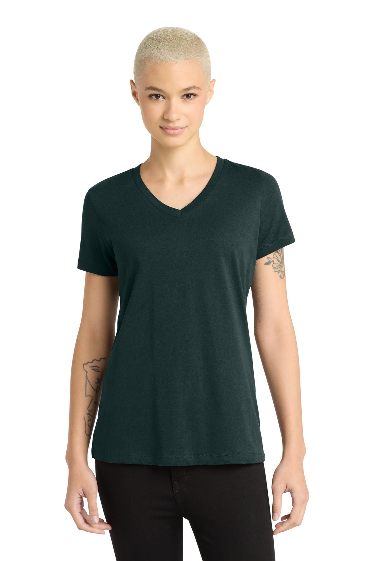 District ®  - Women's Perfect Weight ®  V-Neck Tee. DM1170L | Add Your Logo
