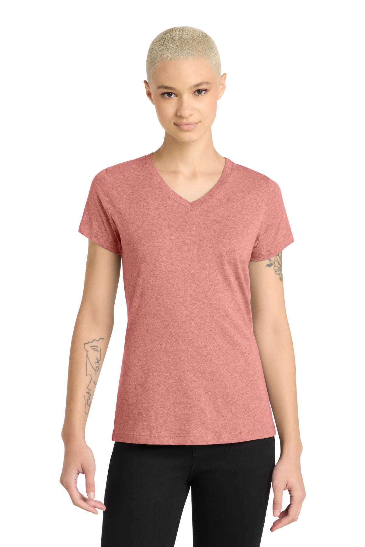 District ®  Women's Perfect Blend ®  CVC V-Neck Tee. DM1190L | Add Your Logo