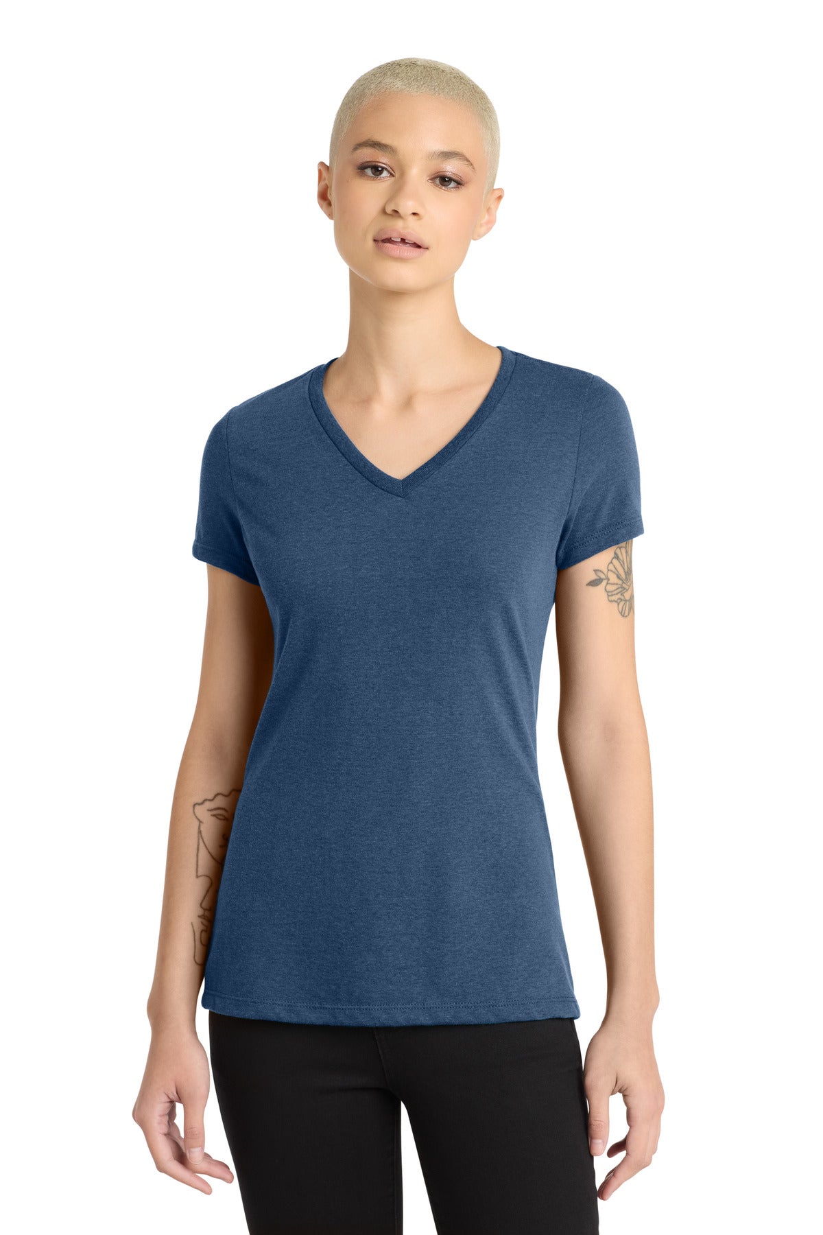 District ®  Women's Perfect Blend ®  CVC V-Neck Tee. DM1190L | Add Your Logo