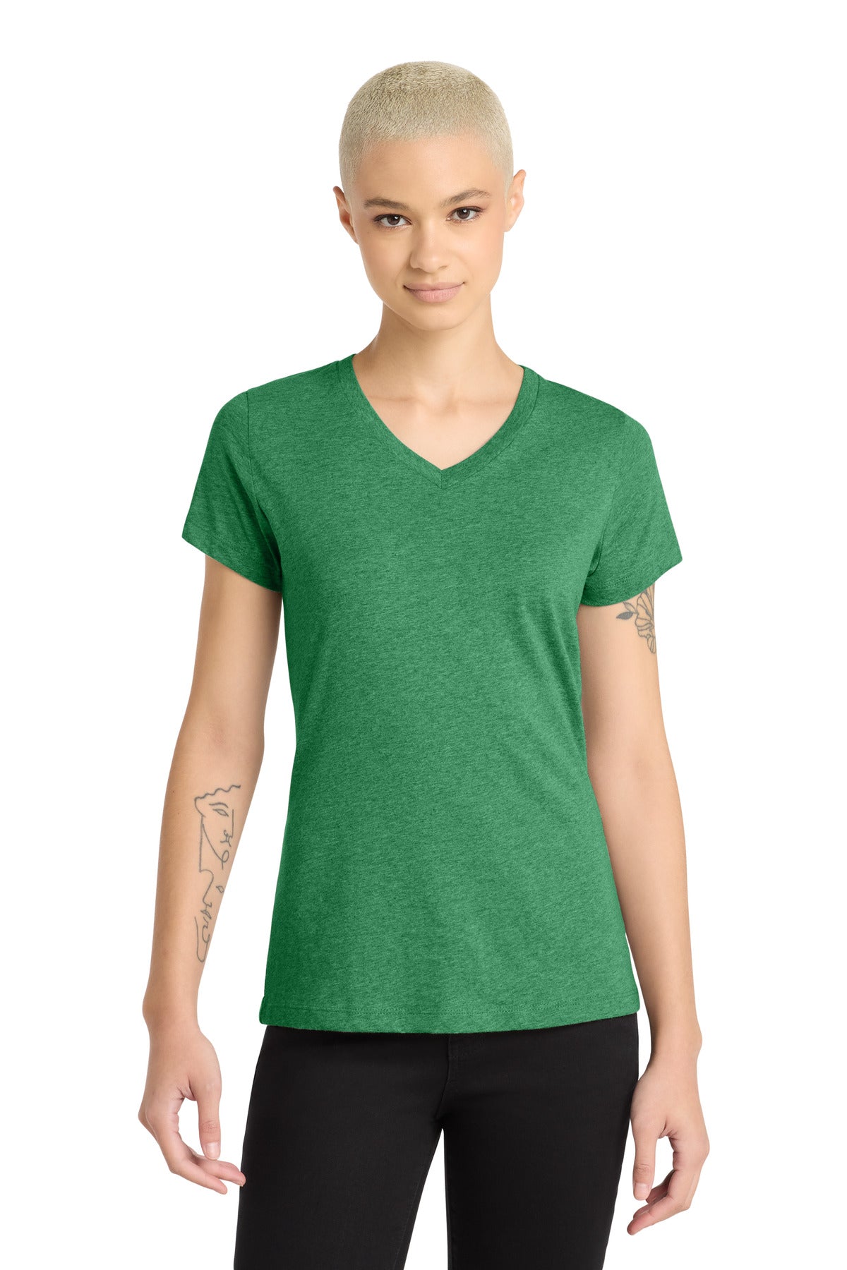 District ®  Women's Perfect Blend ®  CVC V-Neck Tee. DM1190L | Add Your Logo