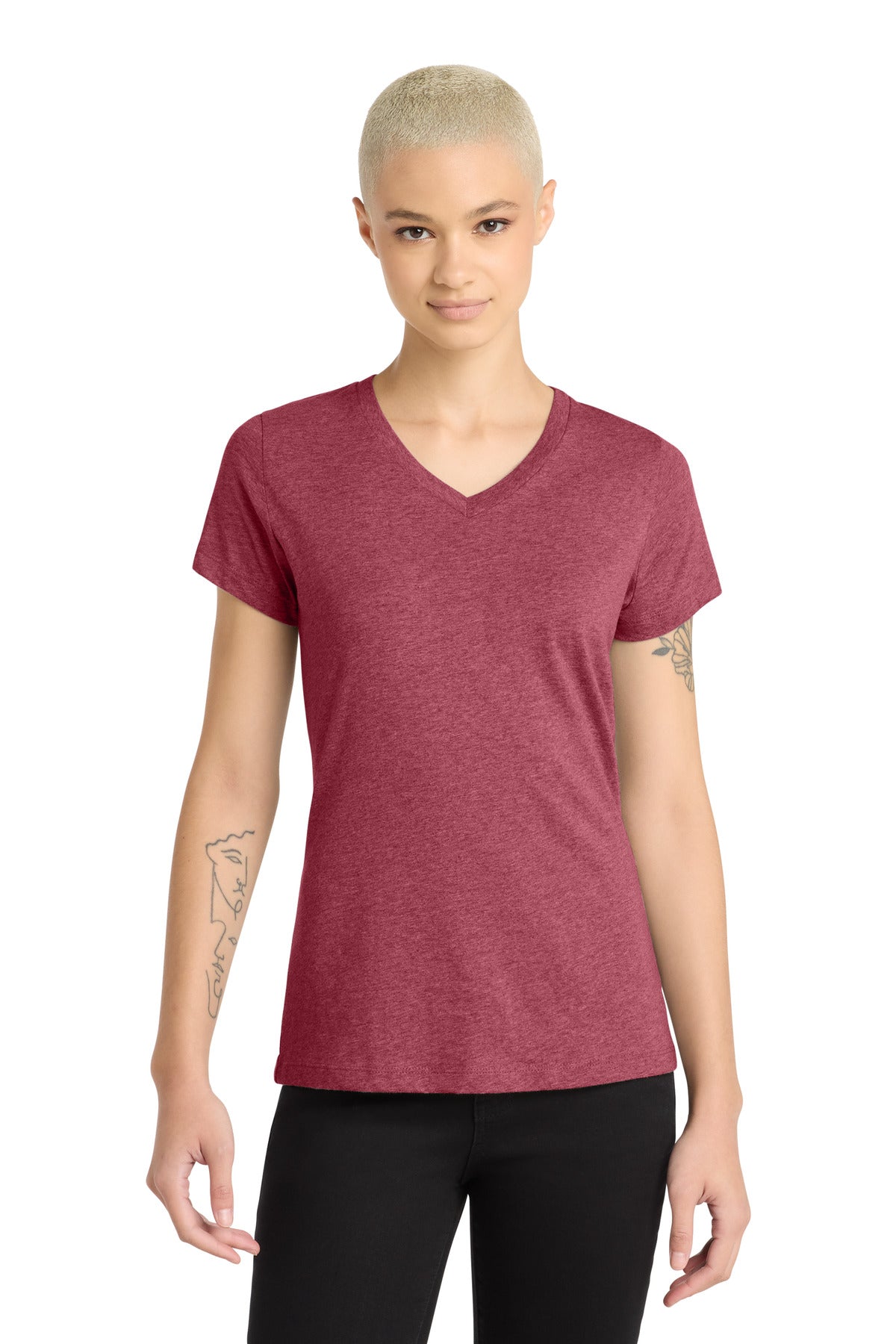 District ®  Women's Perfect Blend ®  CVC V-Neck Tee. DM1190L | Add Your Logo