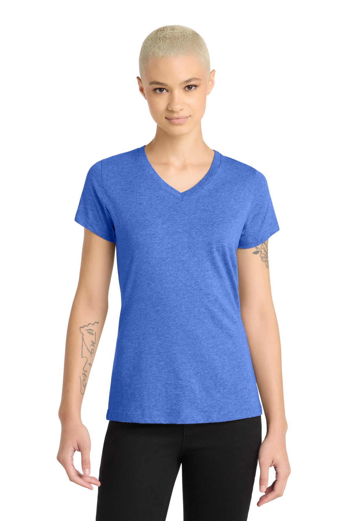 District ®  Women's Perfect Blend ®  CVC V-Neck Tee. DM1190L | Add Your Logo