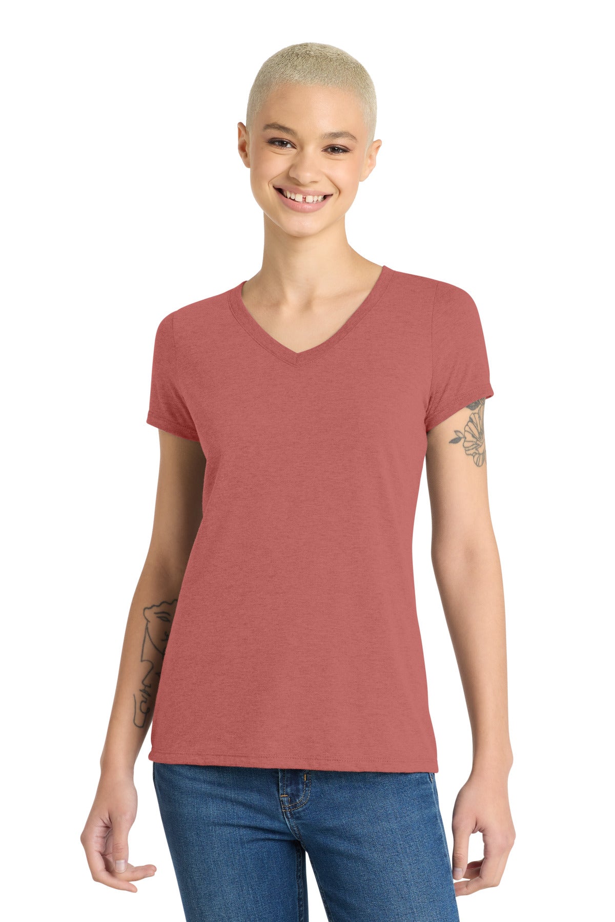 District ®  Women's Perfect Tri ®  V-Neck Tee. DM1350L | Add Your Logo