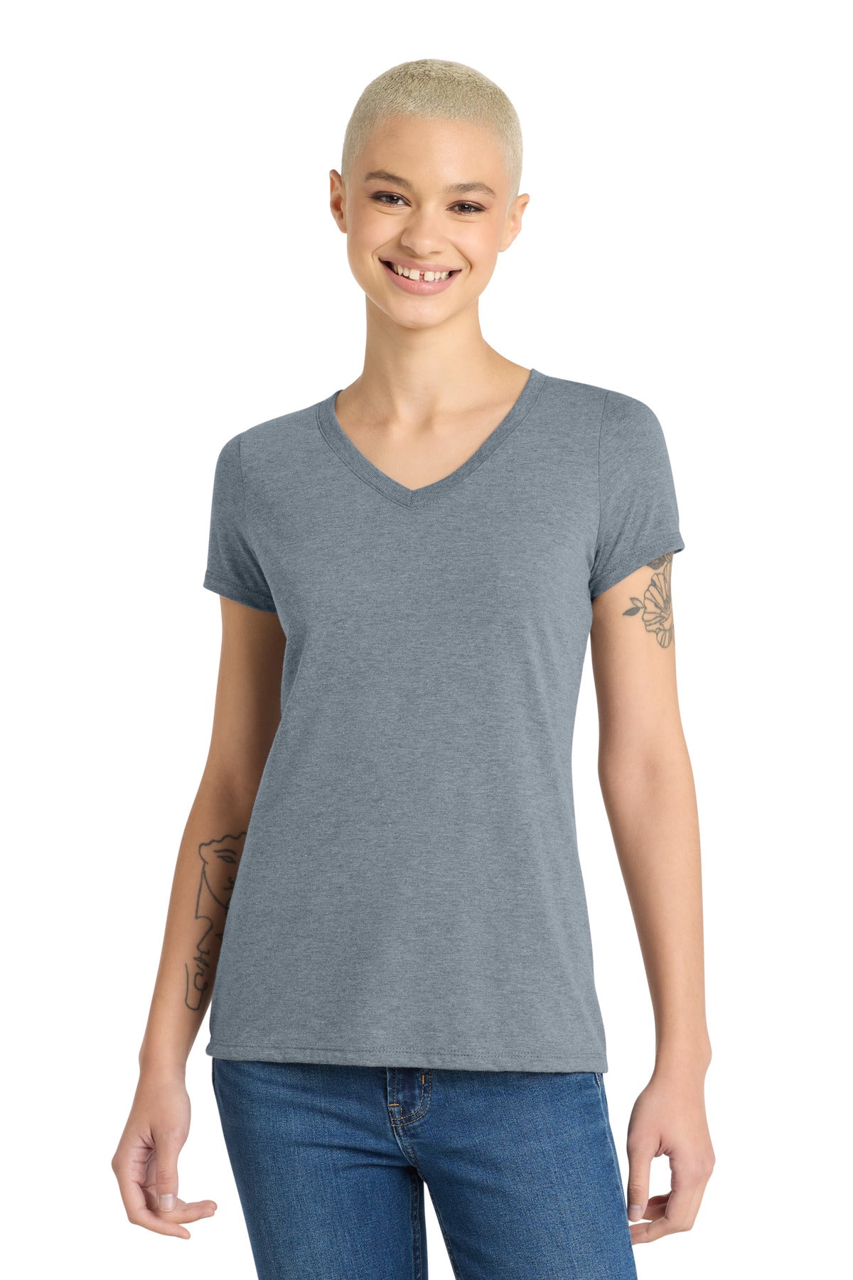 District ®  Women's Perfect Tri ®  V-Neck Tee. DM1350L | Add Your Logo