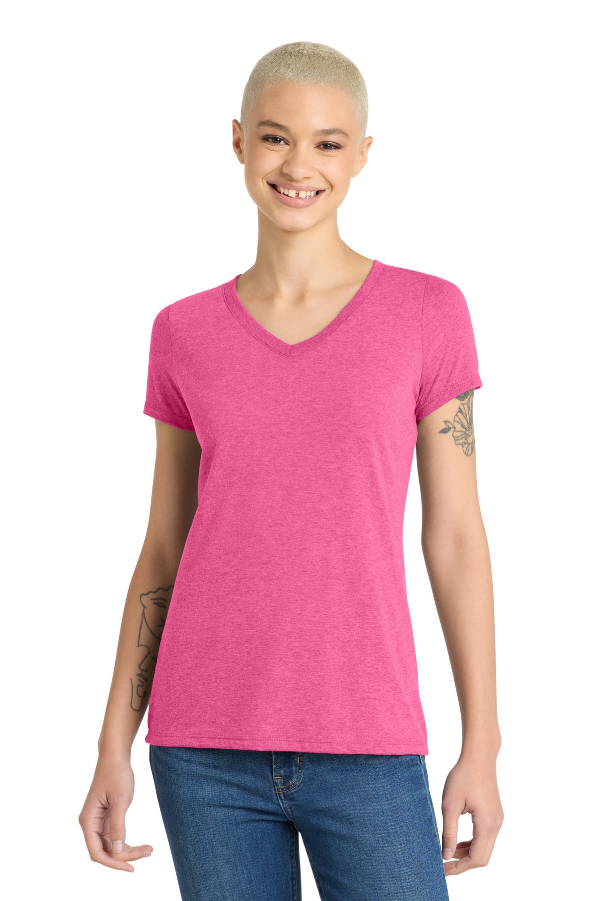 District ®  Women's Perfect Tri ®  V-Neck Tee. DM1350L | Add Your Logo