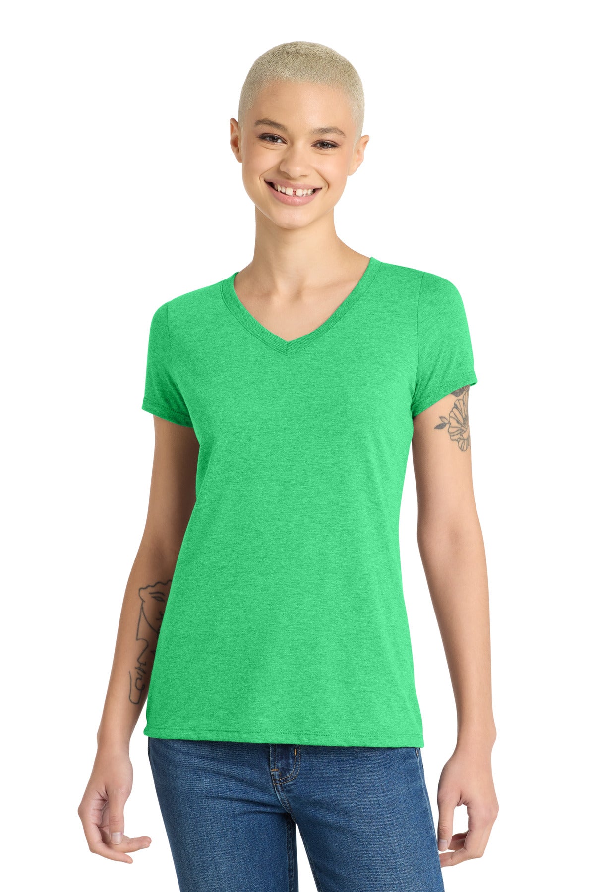 District ®  Women's Perfect Tri ®  V-Neck Tee. DM1350L | Add Your Logo