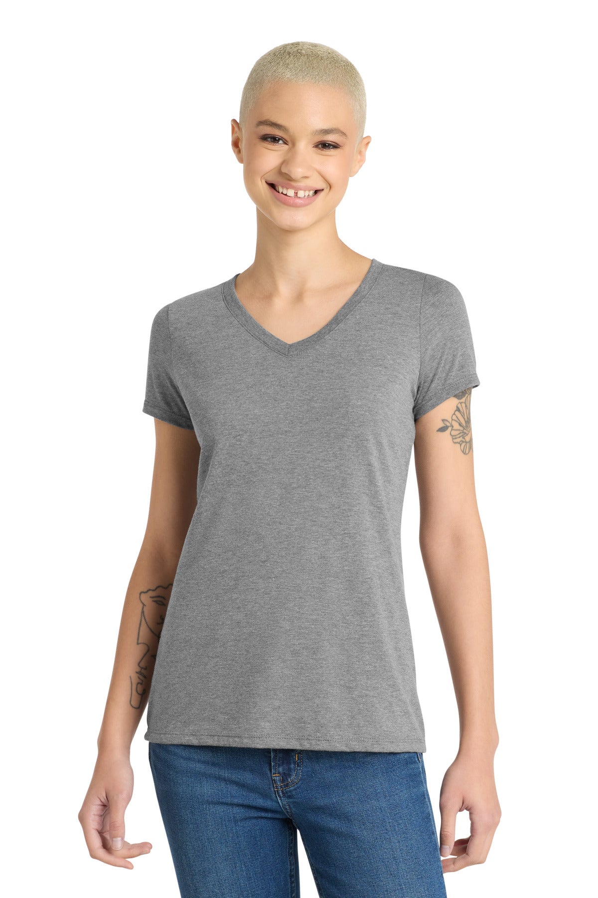 District ®  Women's Perfect Tri ®  V-Neck Tee. DM1350L | Add Your Logo