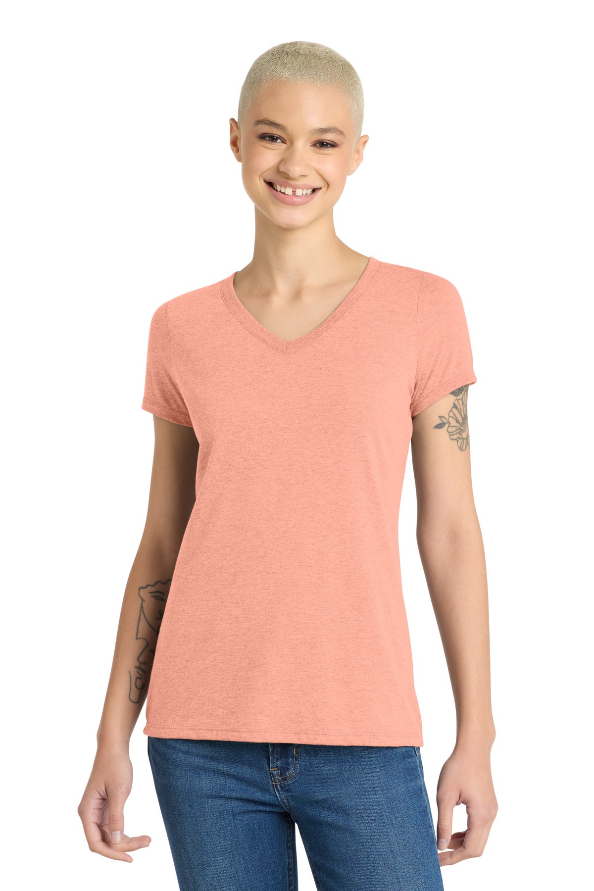 District ®  Women's Perfect Tri ®  V-Neck Tee. DM1350L | Add Your Logo