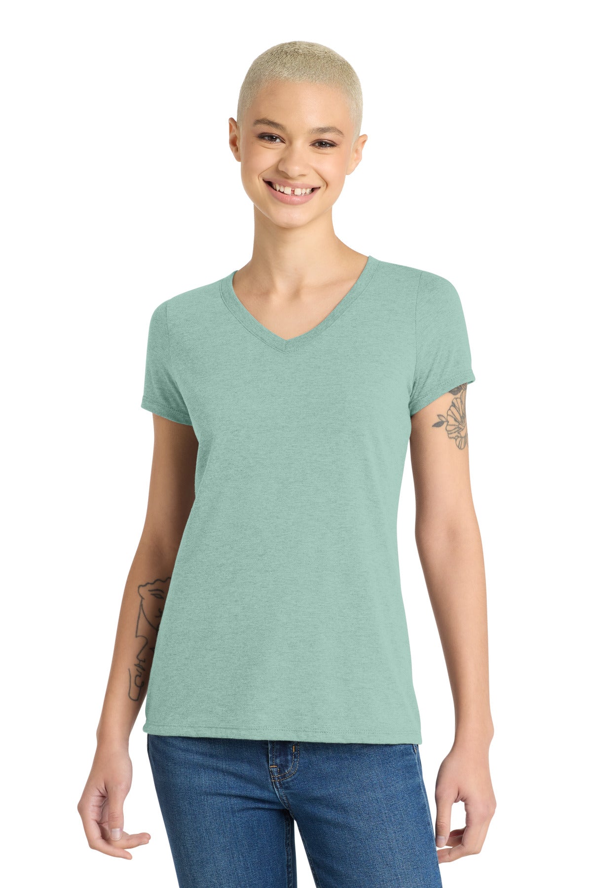 District ®  Women's Perfect Tri ®  V-Neck Tee. DM1350L | Add Your Logo