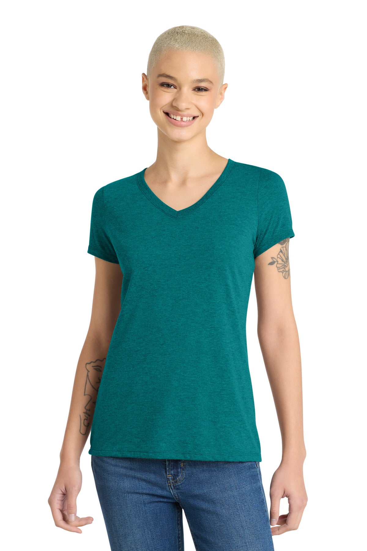 District ®  Women's Perfect Tri ®  V-Neck Tee. DM1350L | Add Your Logo