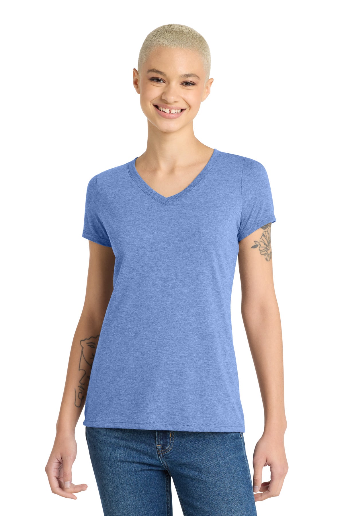 District ®  Women's Perfect Tri ®  V-Neck Tee. DM1350L | Add Your Logo