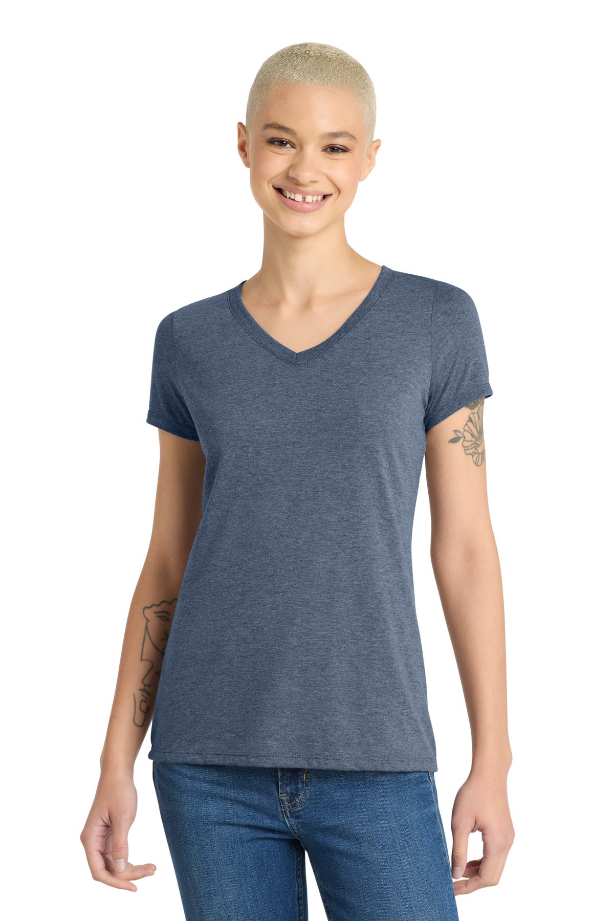 District ®  Women's Perfect Tri ®  V-Neck Tee. DM1350L | Add Your Logo