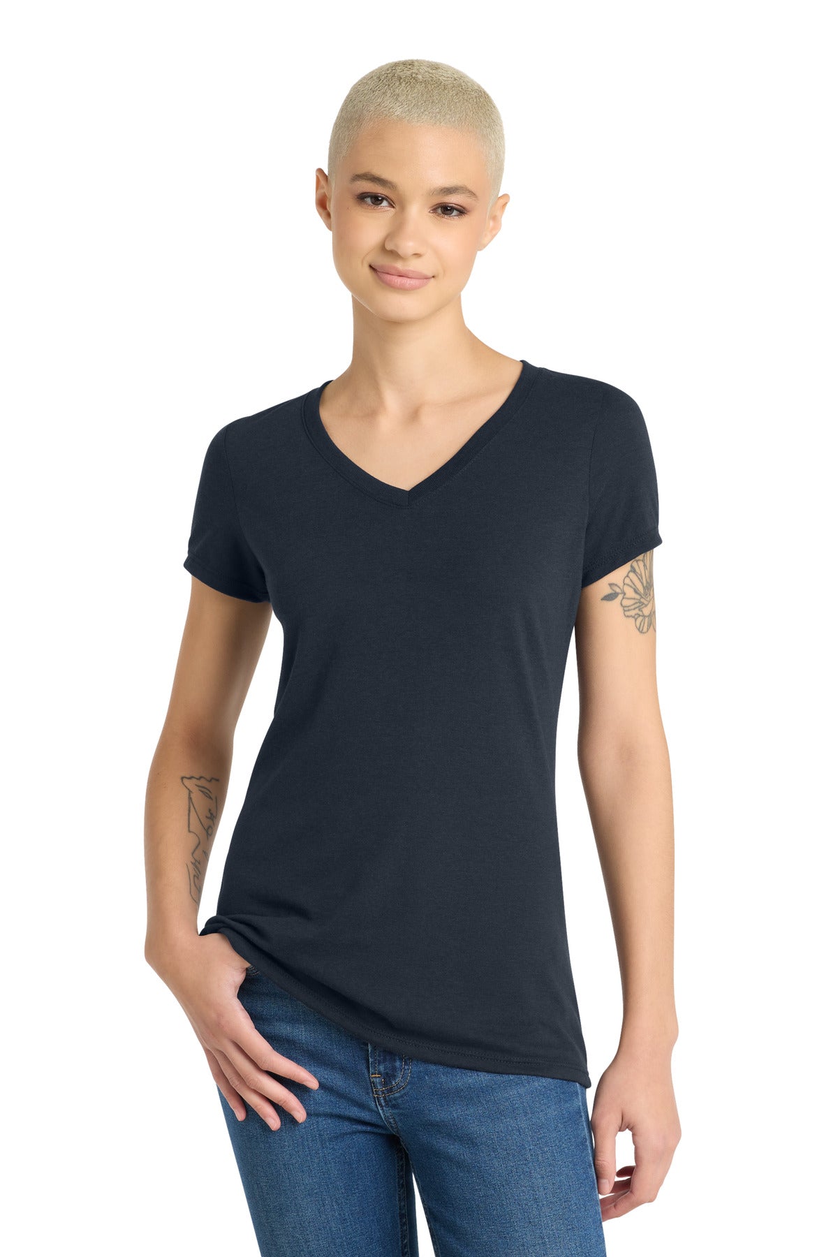 District ®  Women's Perfect Tri ®  V-Neck Tee. DM1350L | Add Your Logo