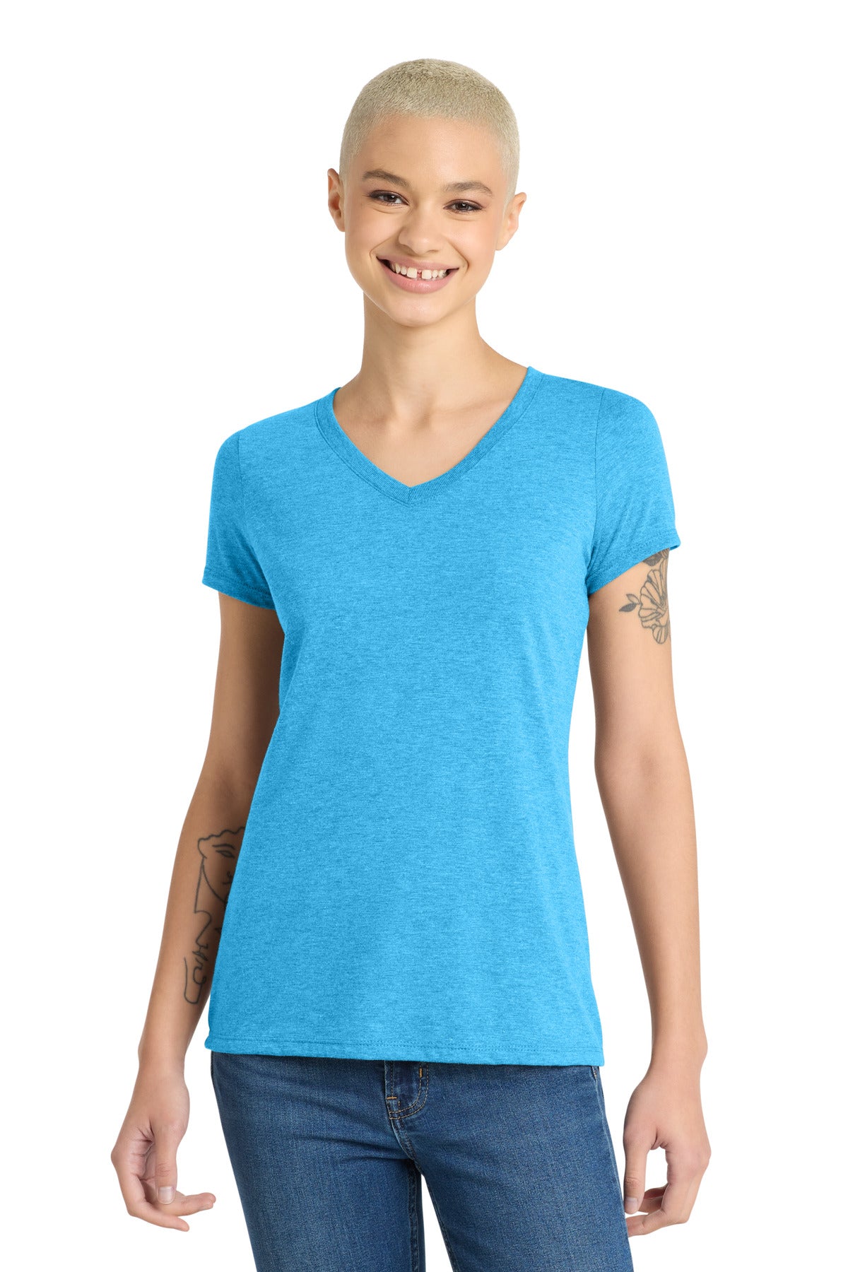 District ®  Women's Perfect Tri ®  V-Neck Tee. DM1350L | Add Your Logo