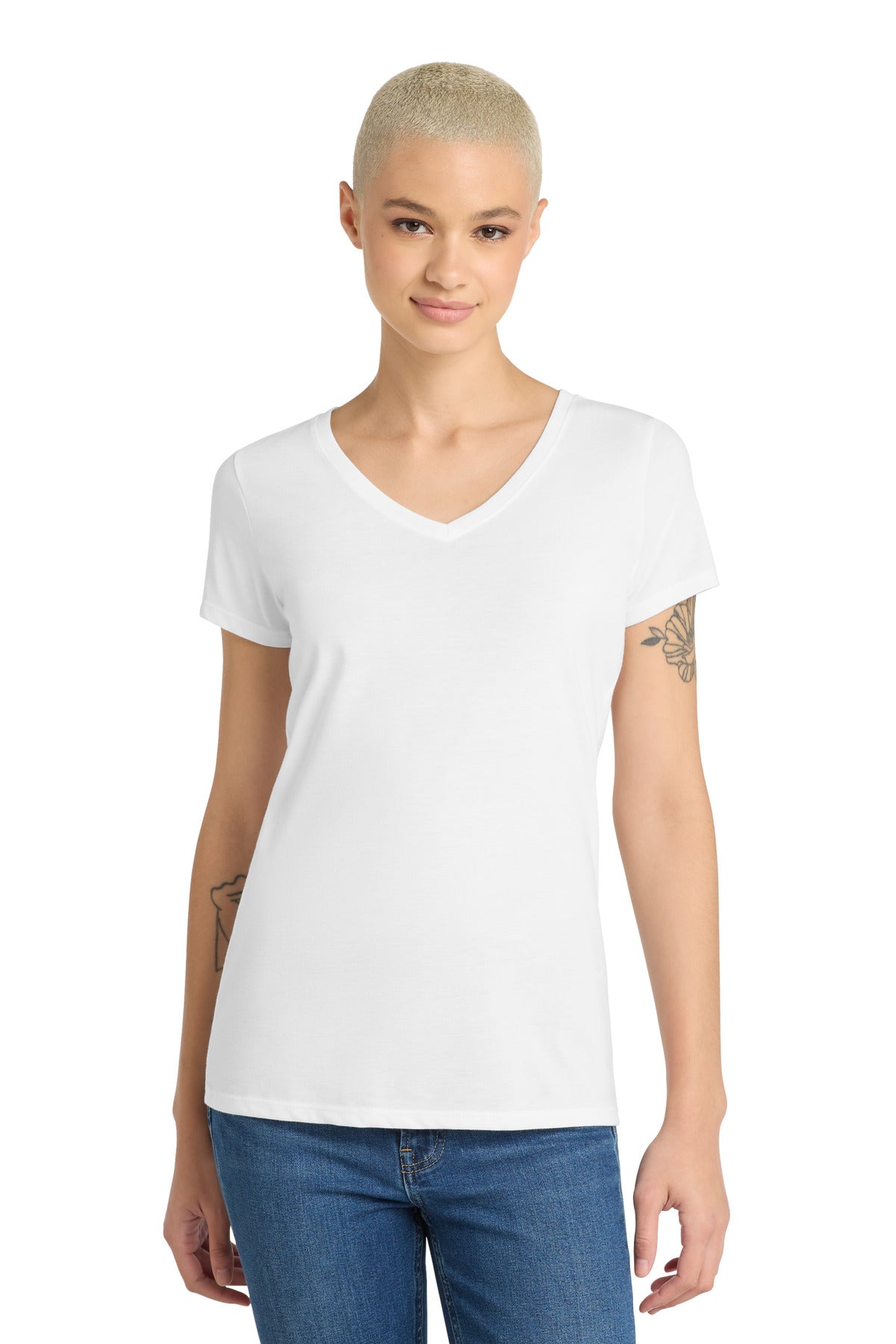 District ®  Women's Perfect Tri ®  V-Neck Tee. DM1350L | Add Your Logo