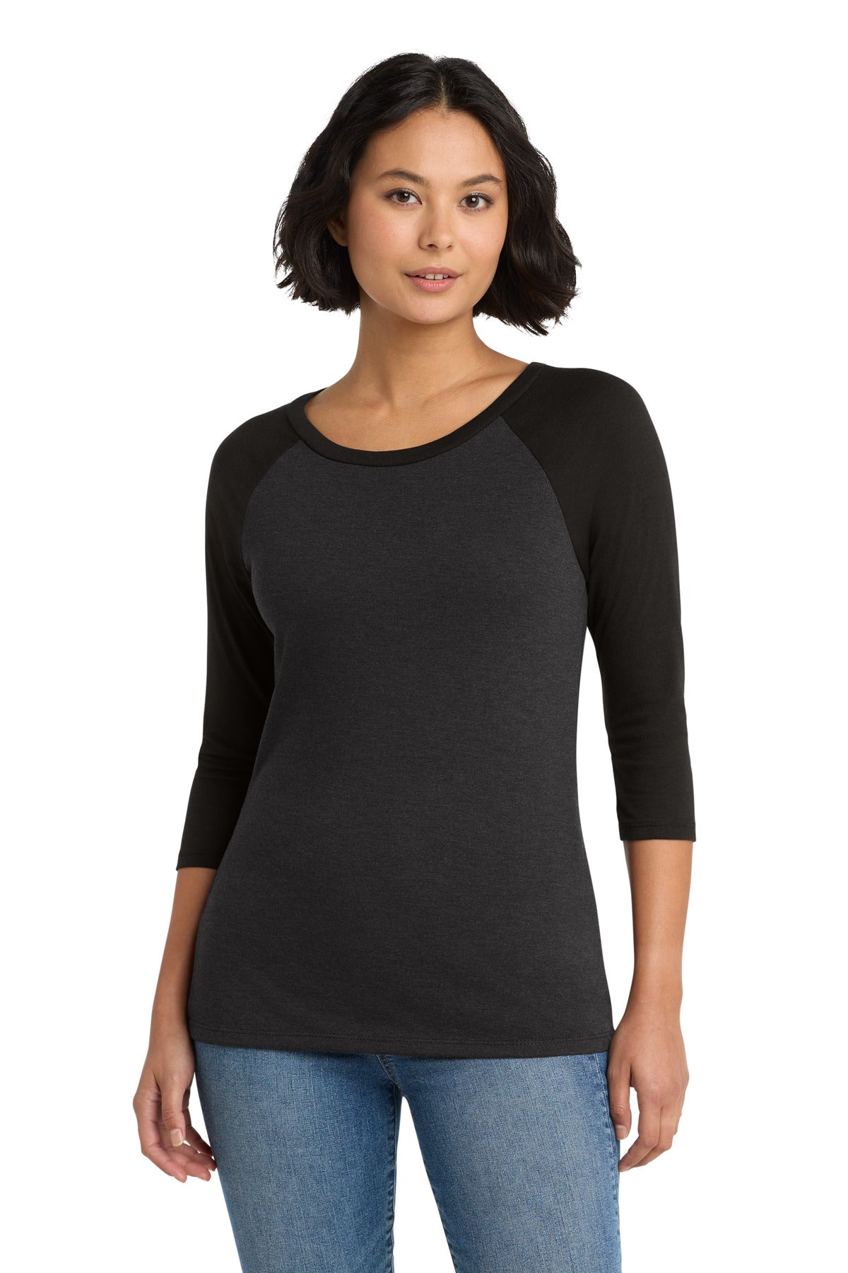 District ®  Women's Perfect Tri ®  3/4-Sleeve Raglan. DM136L | Add Your Logo