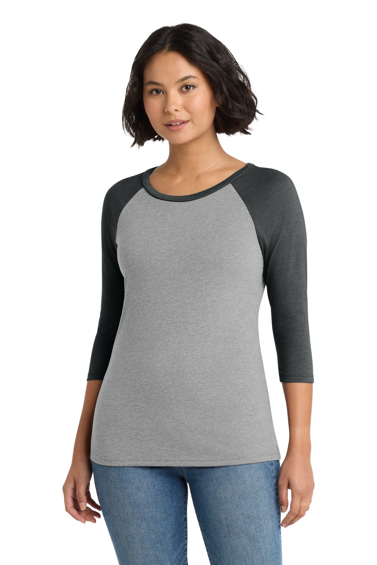 District ®  Women's Perfect Tri ®  3/4-Sleeve Raglan. DM136L | Add Your Logo