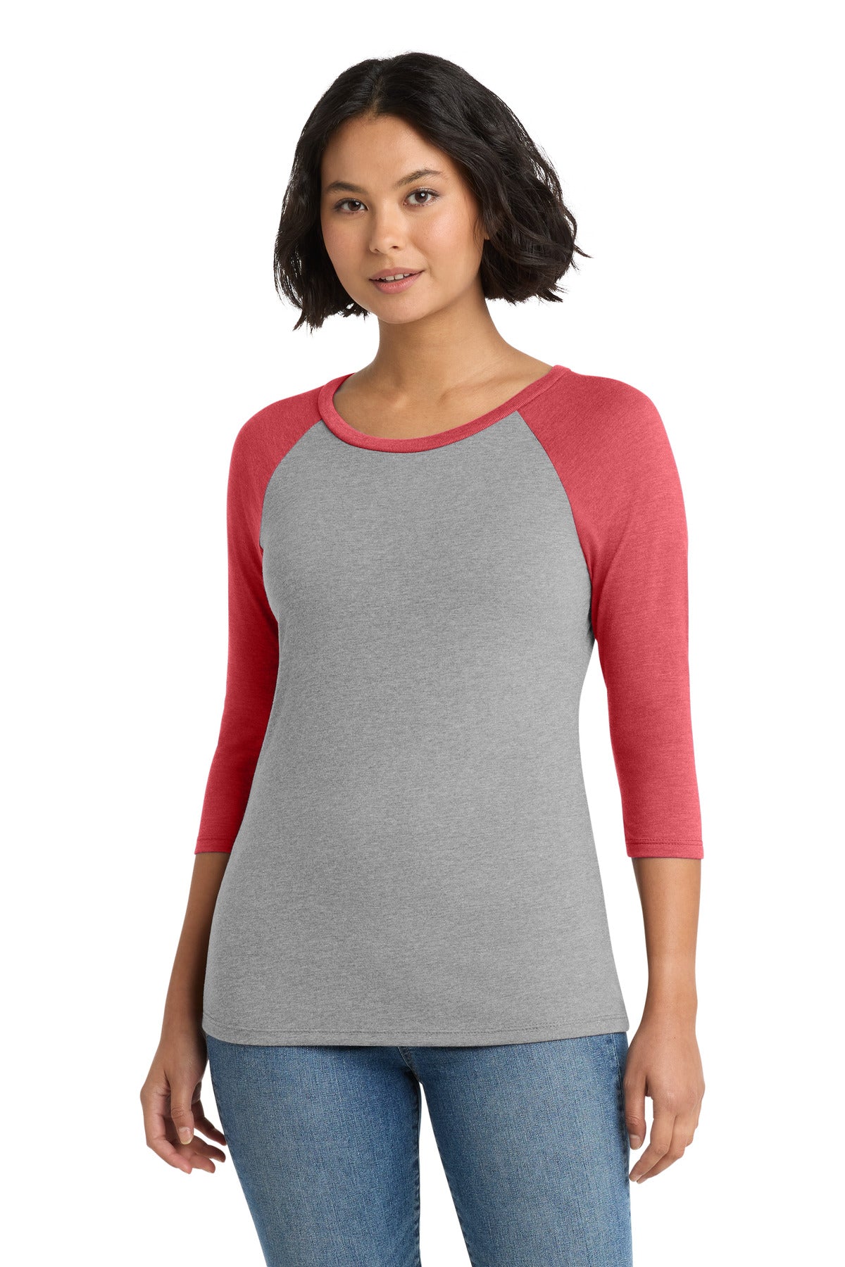 District ®  Women's Perfect Tri ®  3/4-Sleeve Raglan. DM136L | Add Your Logo