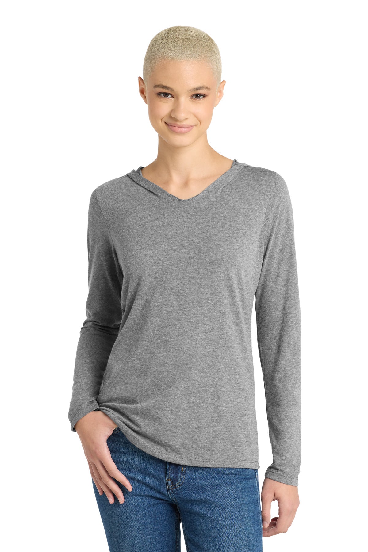 District ®  Women's Perfect Tri ®  Long Sleeve Hoodie. DM139L | Add Your Logo