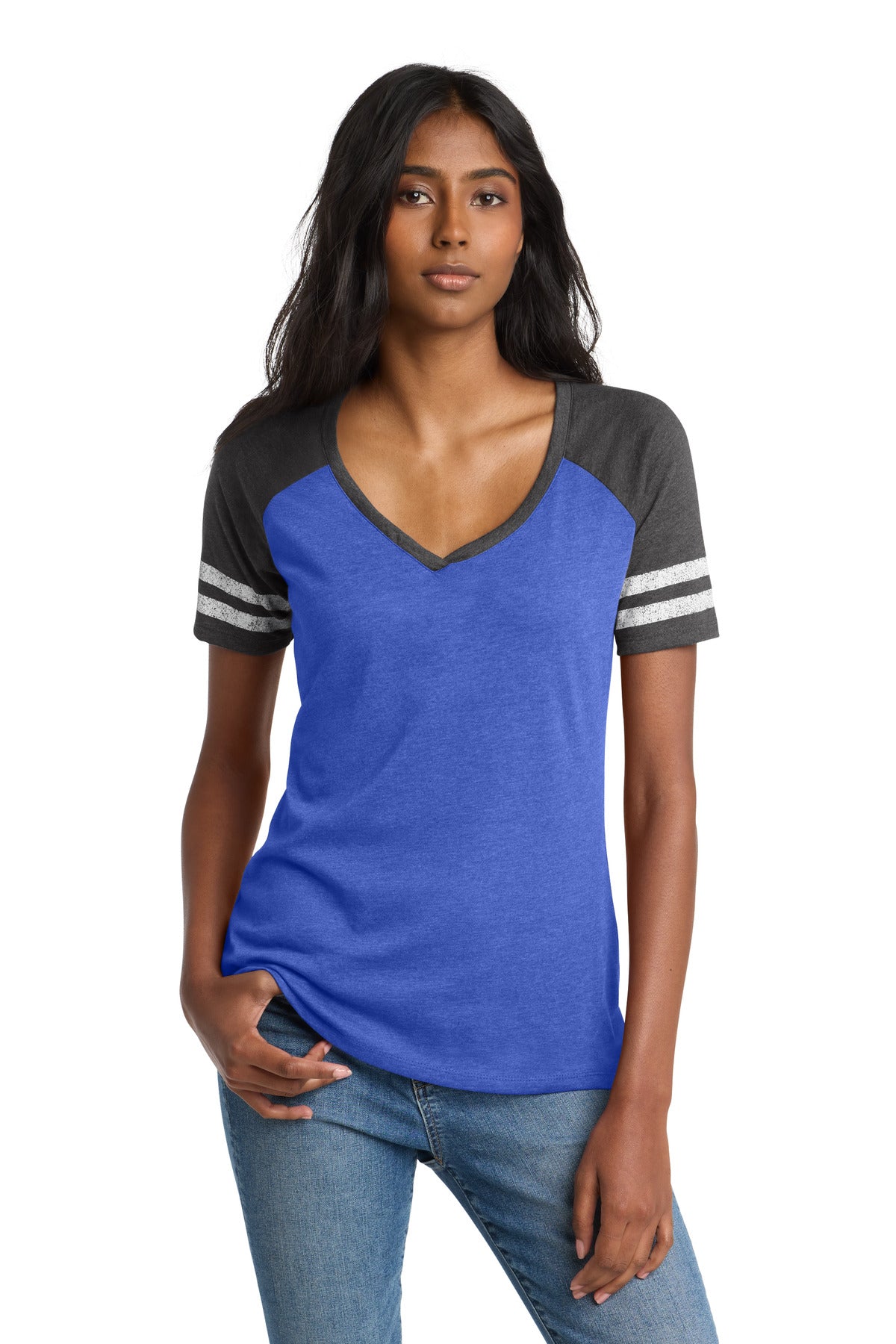 District  ®  Women's Game V-Neck Tee. DM476 | Add Your Logo
