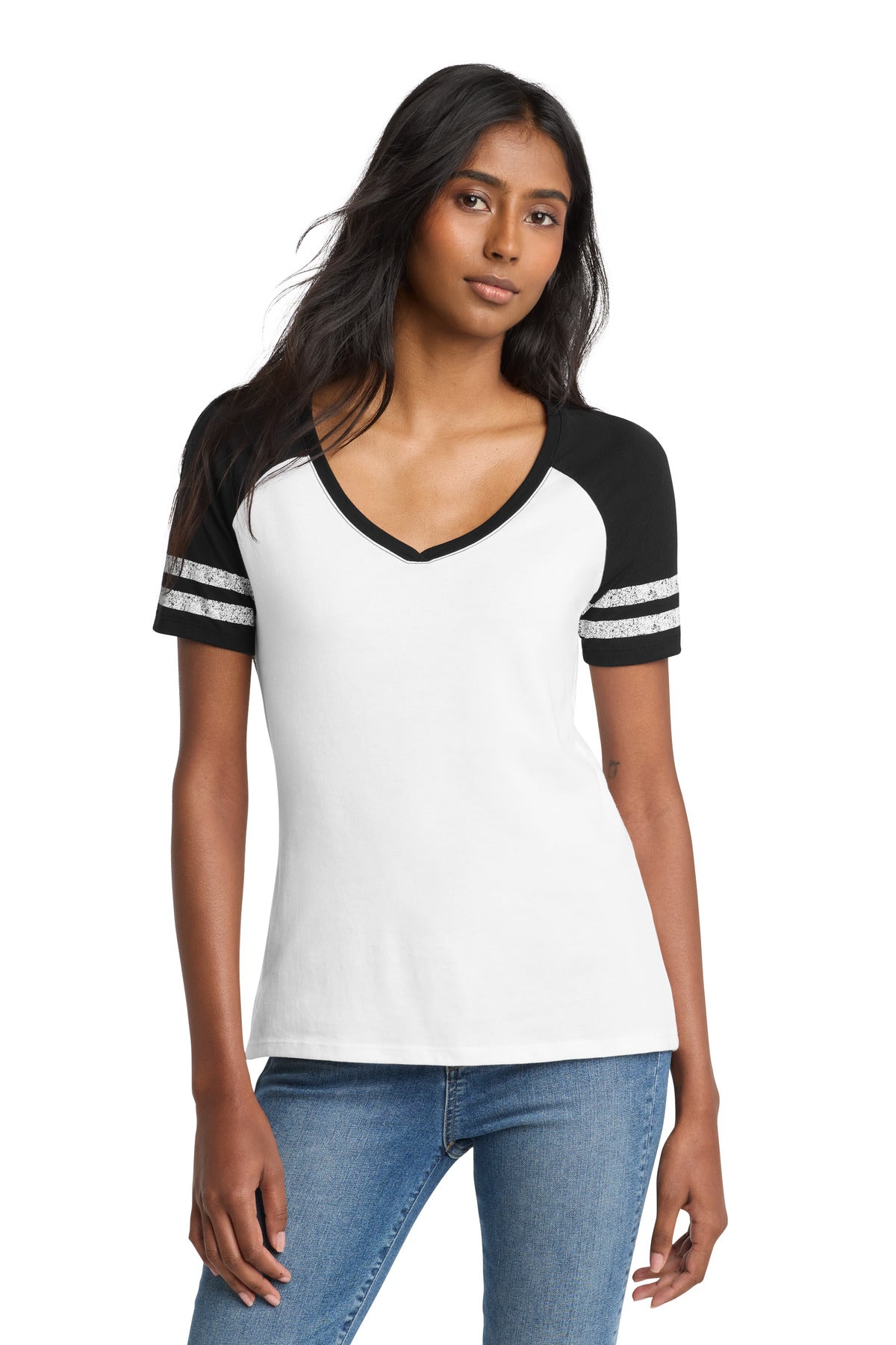 District  ®  Women's Game V-Neck Tee. DM476 | Add Your Logo