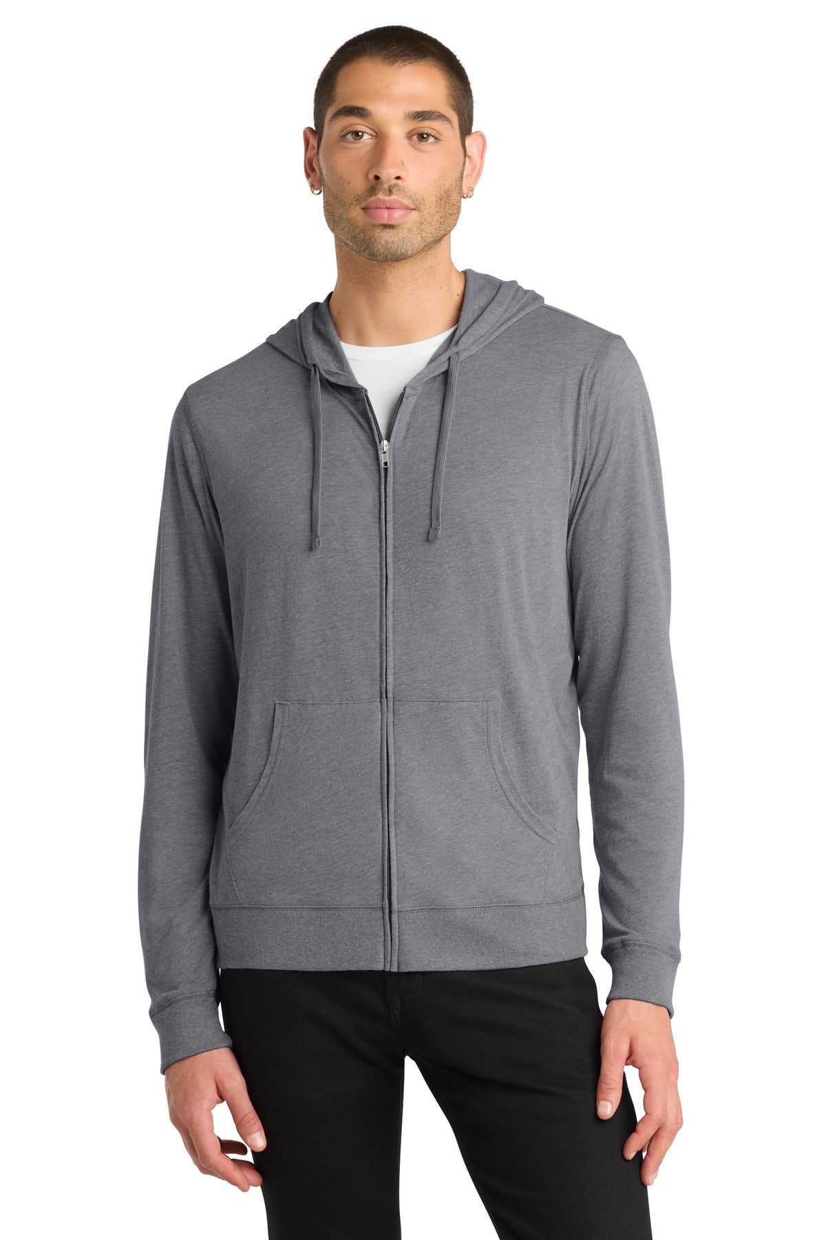 District ®  Jersey Full-Zip Hoodie. DT1100 | Add Your Logo