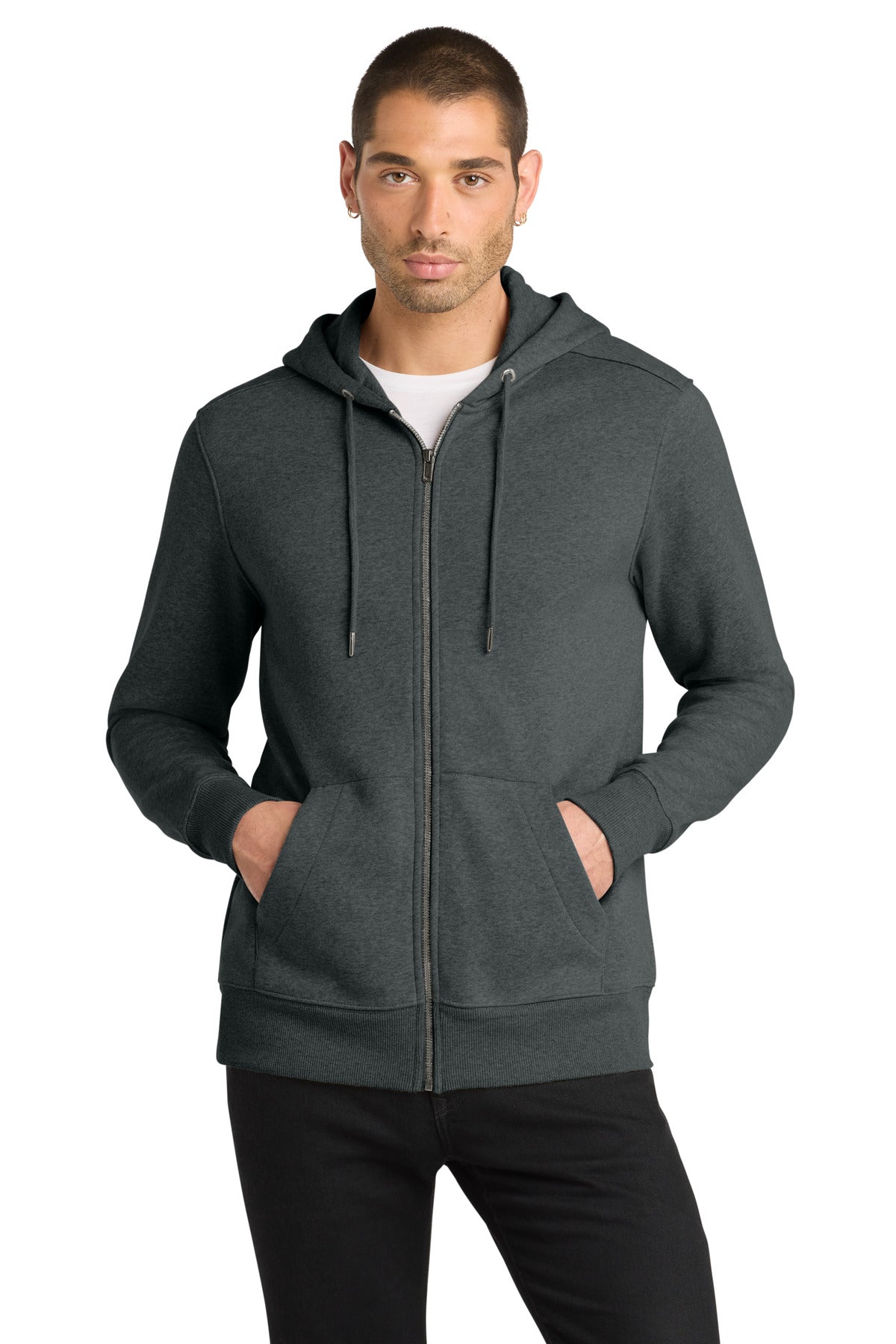 District  ®  Perfect Weight  ®  Fleece Full-Zip Hoodie DT1103 | Add Your Logo