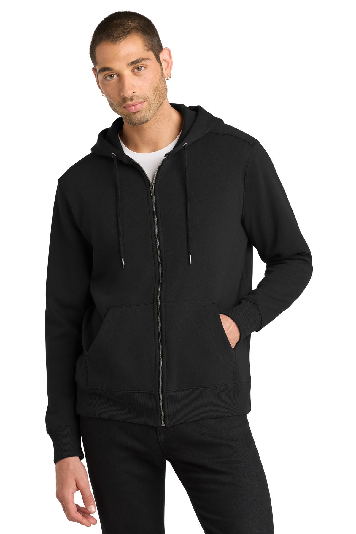 District  ®  Perfect Weight  ®  Fleece Full-Zip Hoodie DT1103 | Add Your Logo
