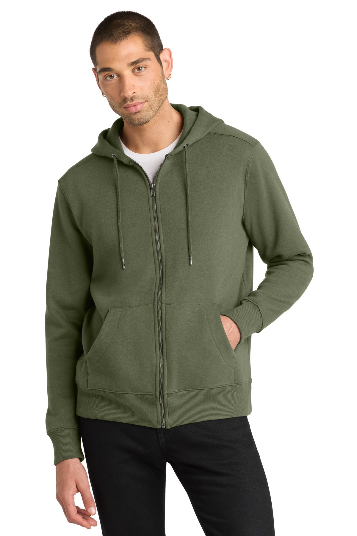 District  ®  Perfect Weight  ®  Fleece Full-Zip Hoodie DT1103 | Add Your Logo