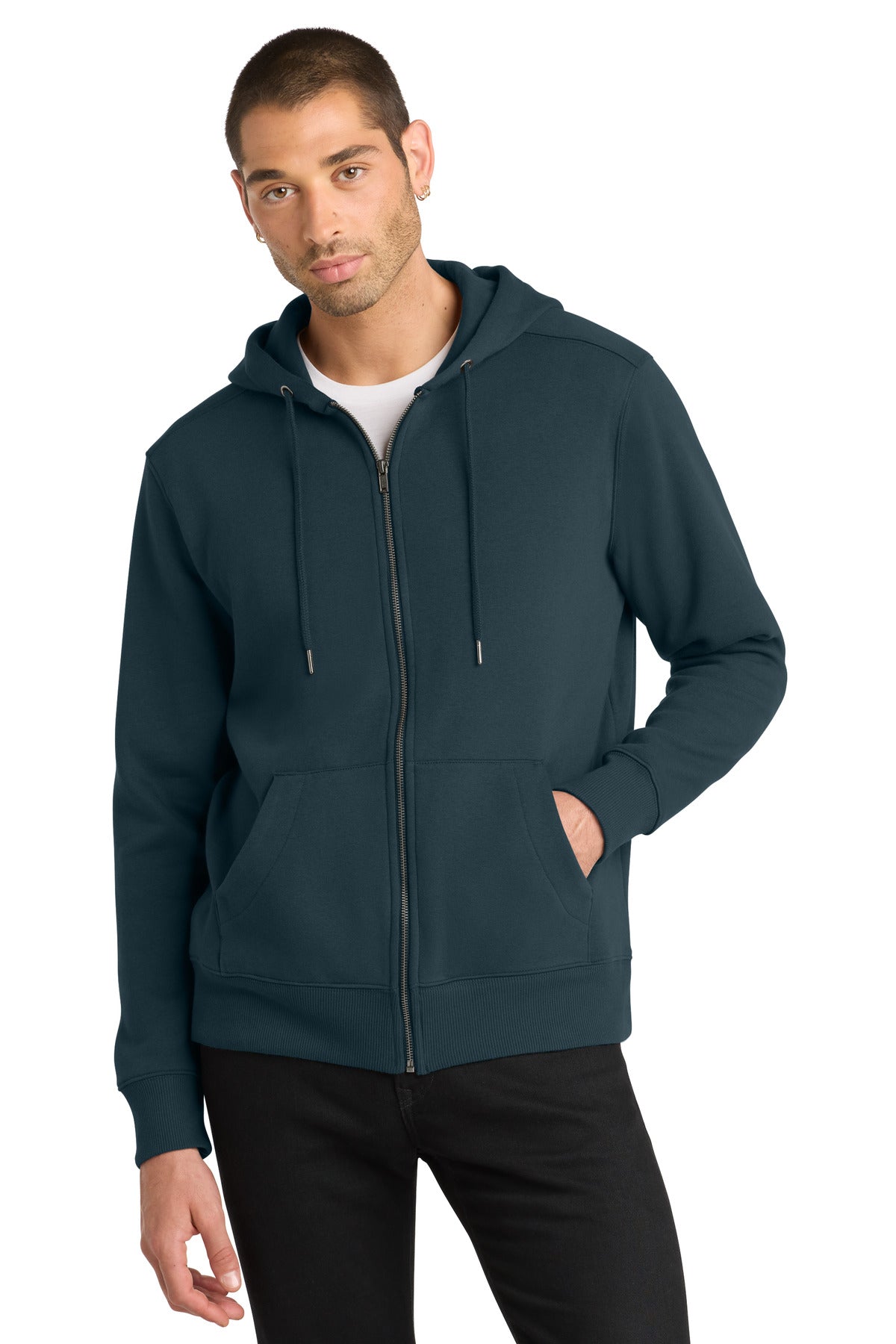 District  ®  Perfect Weight  ®  Fleece Full-Zip Hoodie DT1103 | Add Your Logo