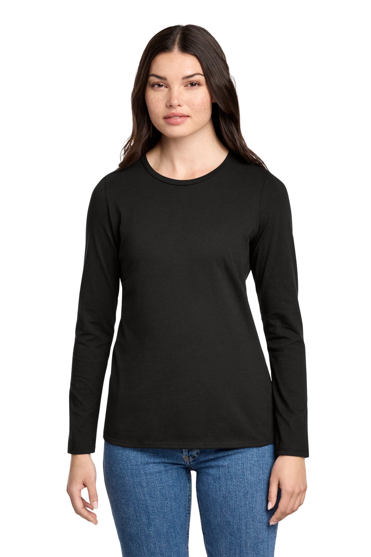 District ®  Women's Perfect Blend ®  CVC Long Sleeve Tee DT110 | Add Your Logo