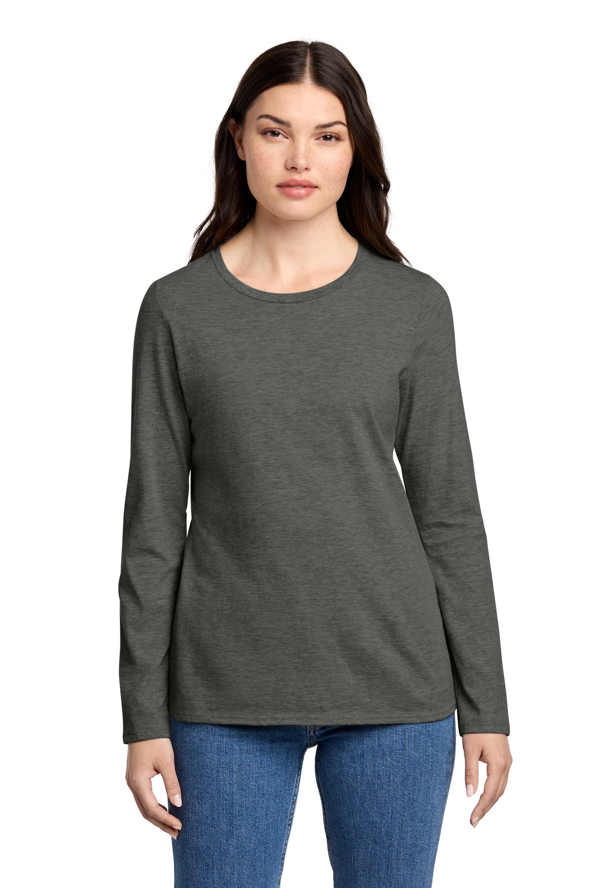 District ®  Women's Perfect Blend ®  CVC Long Sleeve Tee DT110 | Add Your Logo