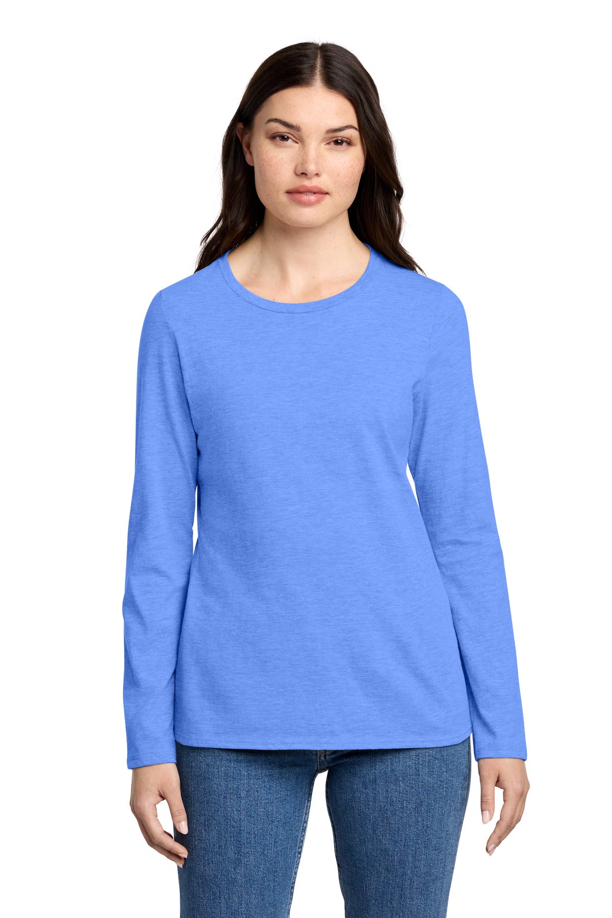 District ®  Women's Perfect Blend ®  CVC Long Sleeve Tee DT110 | Add Your Logo