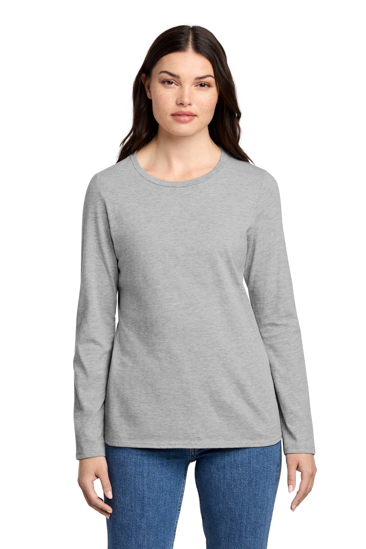 District ®  Women's Perfect Blend ®  CVC Long Sleeve Tee DT110 | Add Your Logo