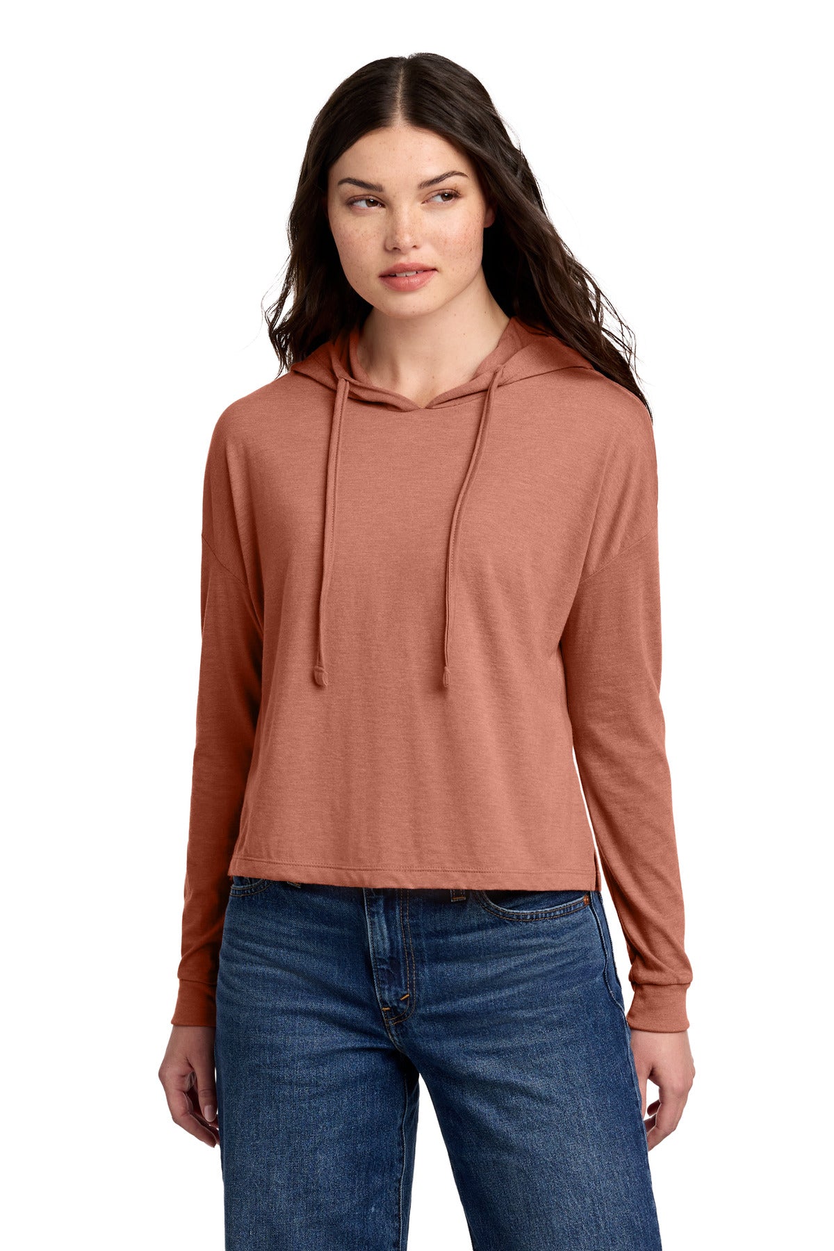 District ®  Women's Perfect Tri ®  Midi Long Sleeve Hoodie DT1390L | Add Your Logo